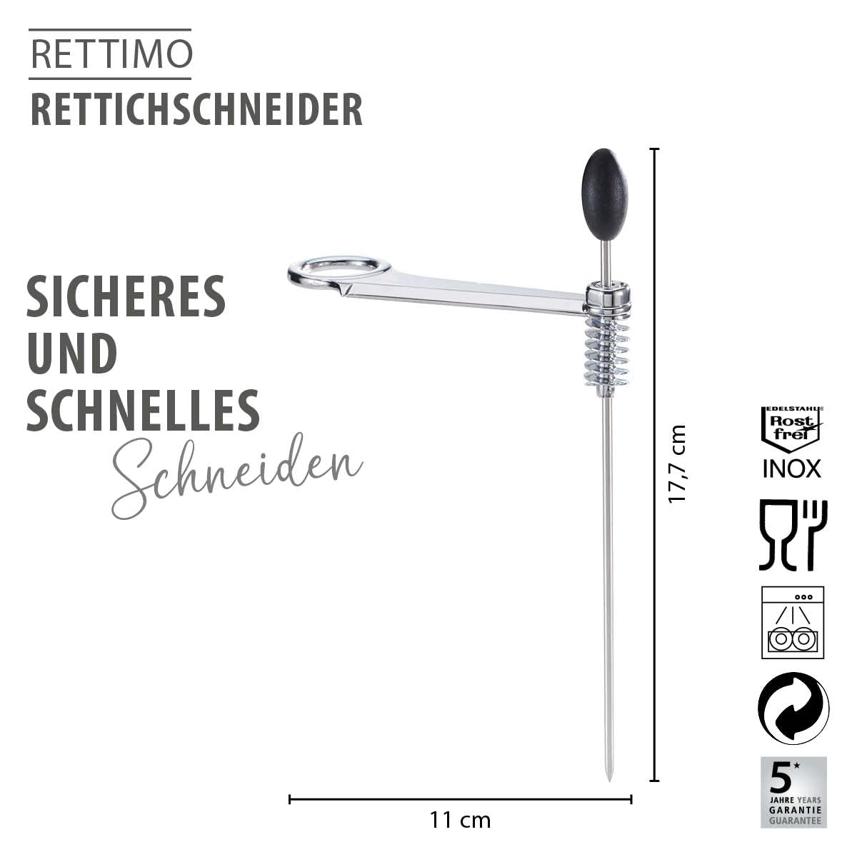 gefu-rettimo-rettichschneider-spiralschneider-aus-edelstahl-mit-haltestab-und-fi image 2