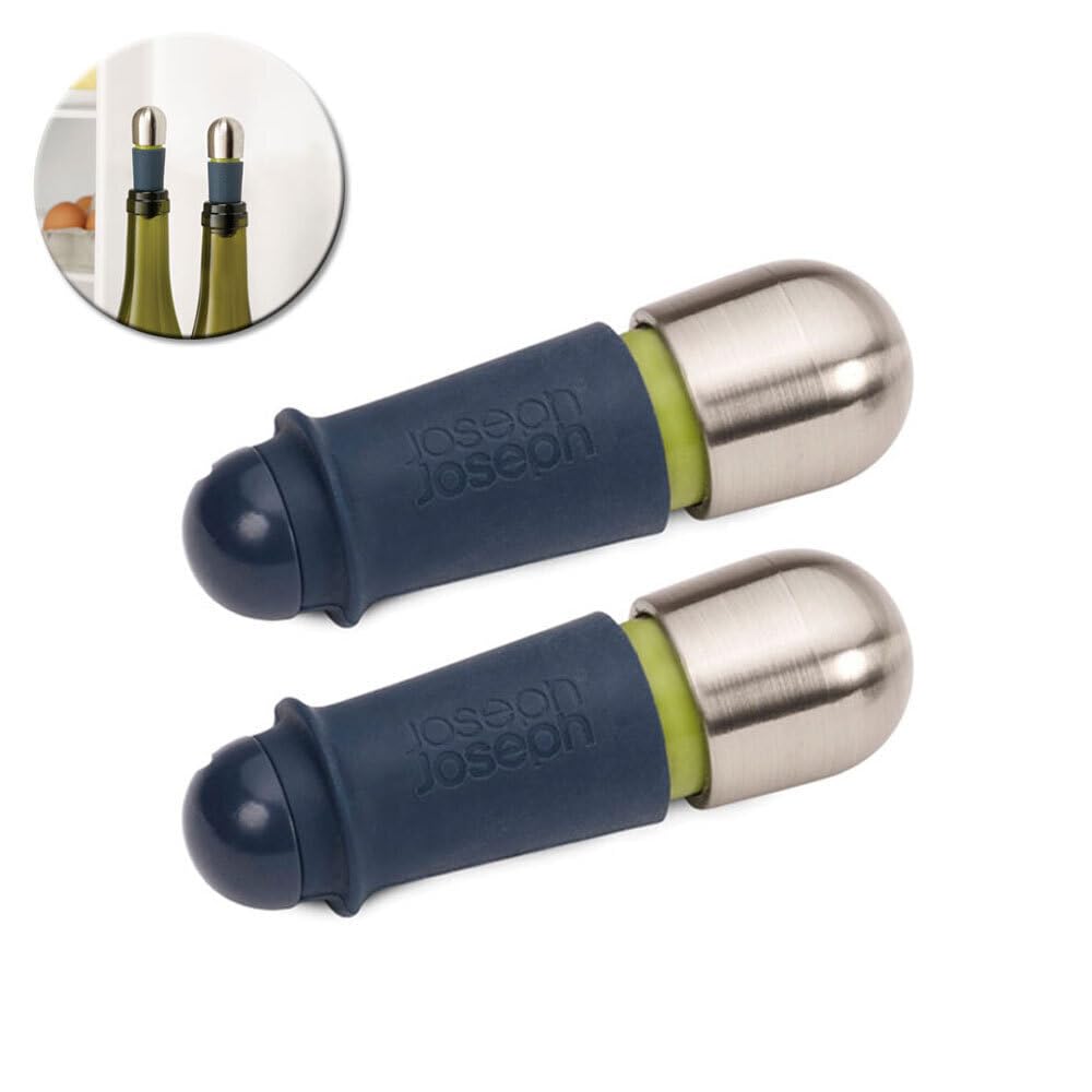 joseph-joseph-barwise-twist-lock-weinstopfen-2er-set-blau-luftdicht-wiederverwen image 2