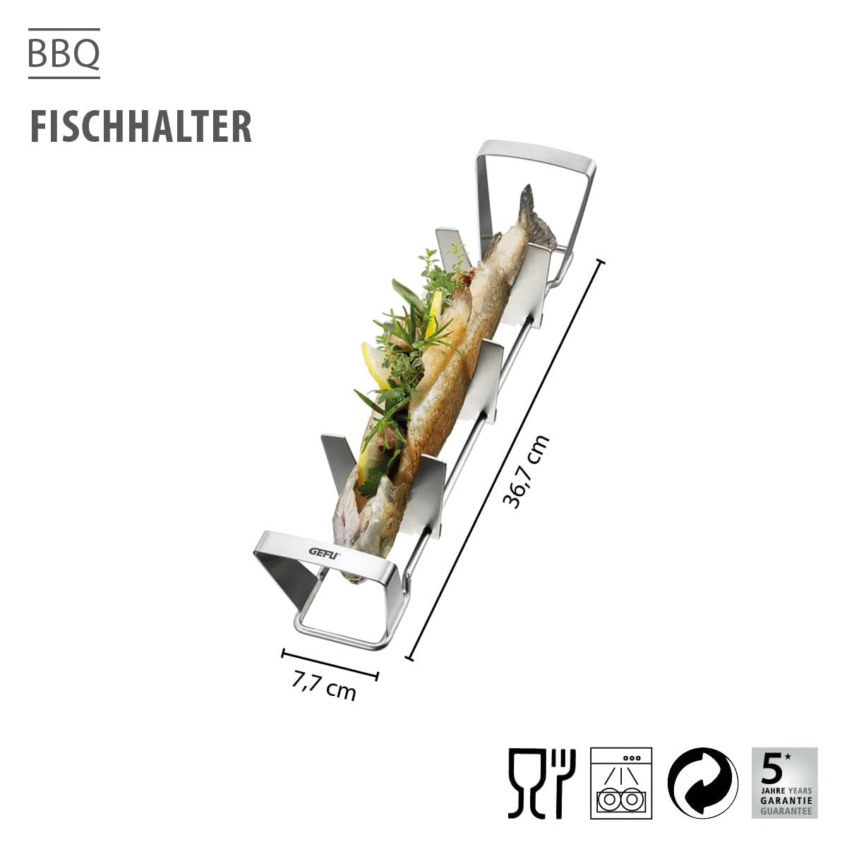 gefu-fischhalter-bbq-edelstahl-fischhalter-f-r-grill-backofen-verstellbar-f-r-fi image 2