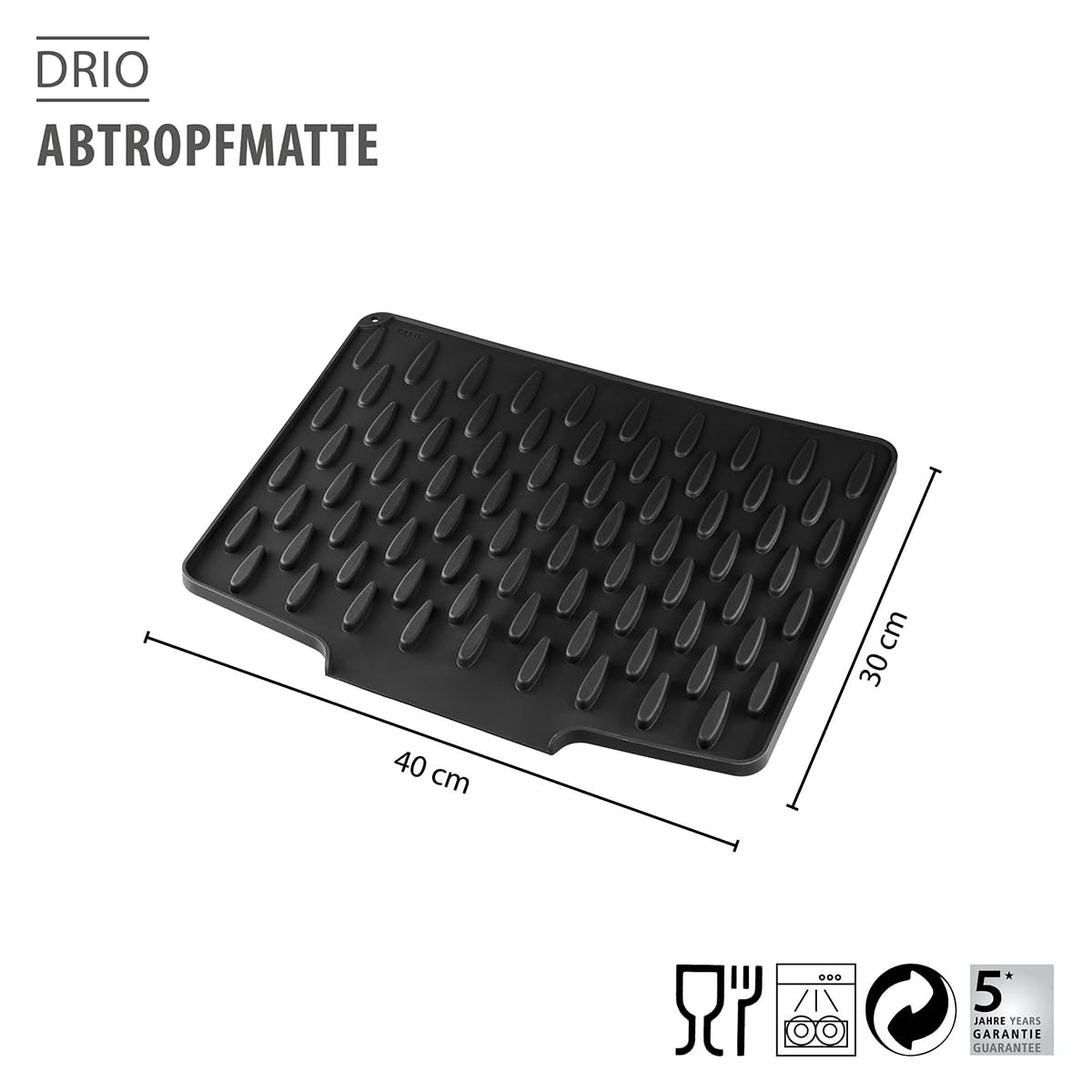 gefu-abtropfmatte-drio-silikon-rutschfest-hitzebest-ndig image 2