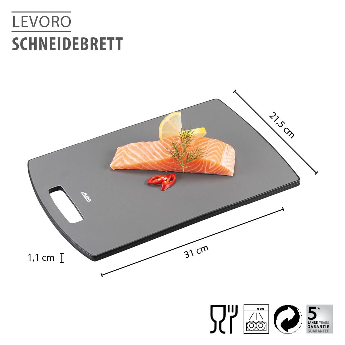 gefu-schneidebrett-levoro-antimikrobiell-klingenschonend-rutschfest-sp-lmaschine image 2
