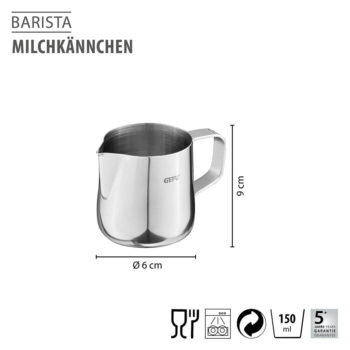 gefu-barista-milchk-nnchen-edelstahl-150-ml-milchkanne-f-r-milchschaum-und-latte image 2