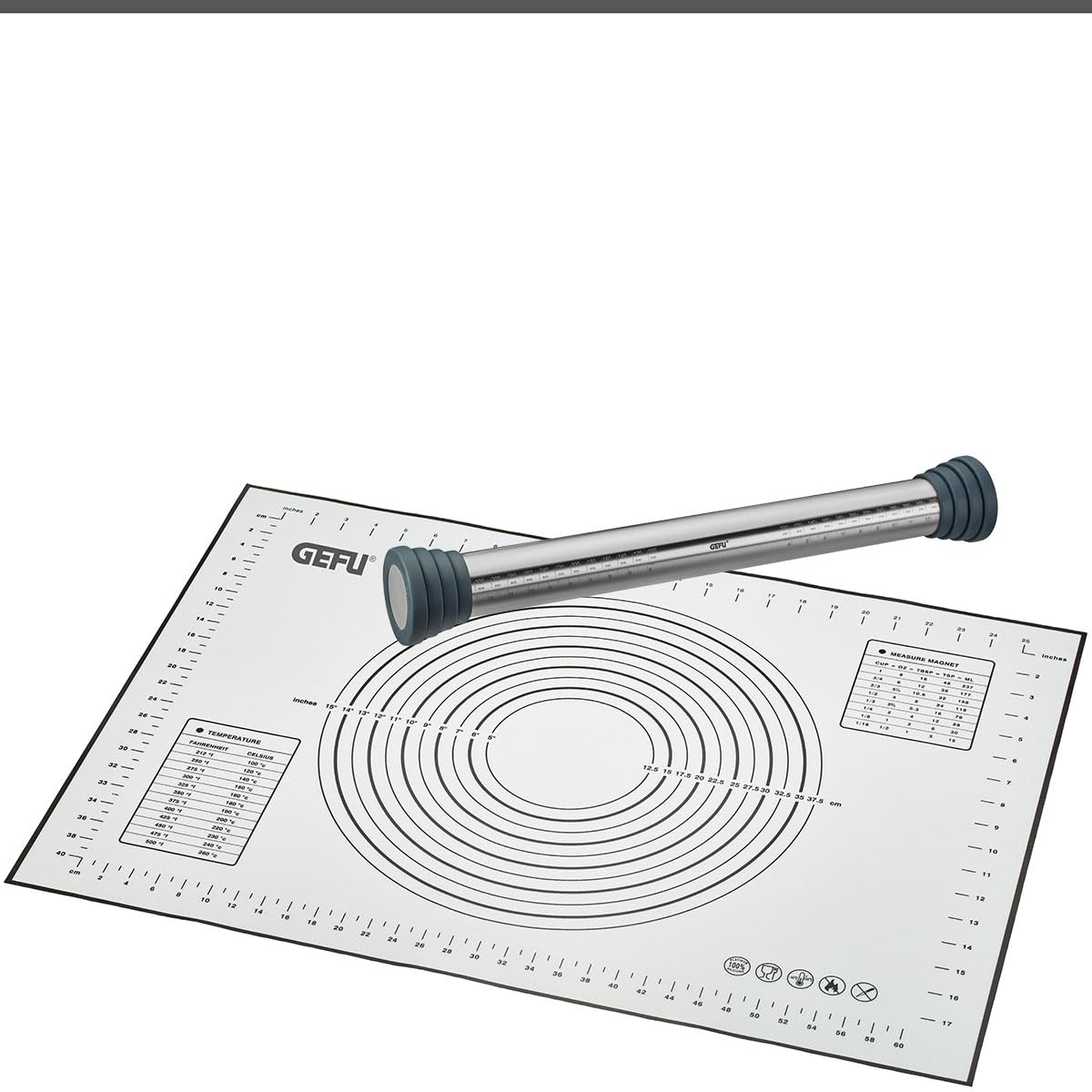 gefu-rego-nudelholz-pad-backmatte-set-edelstahl-teigroller-mit-silikonringen-ant image 1