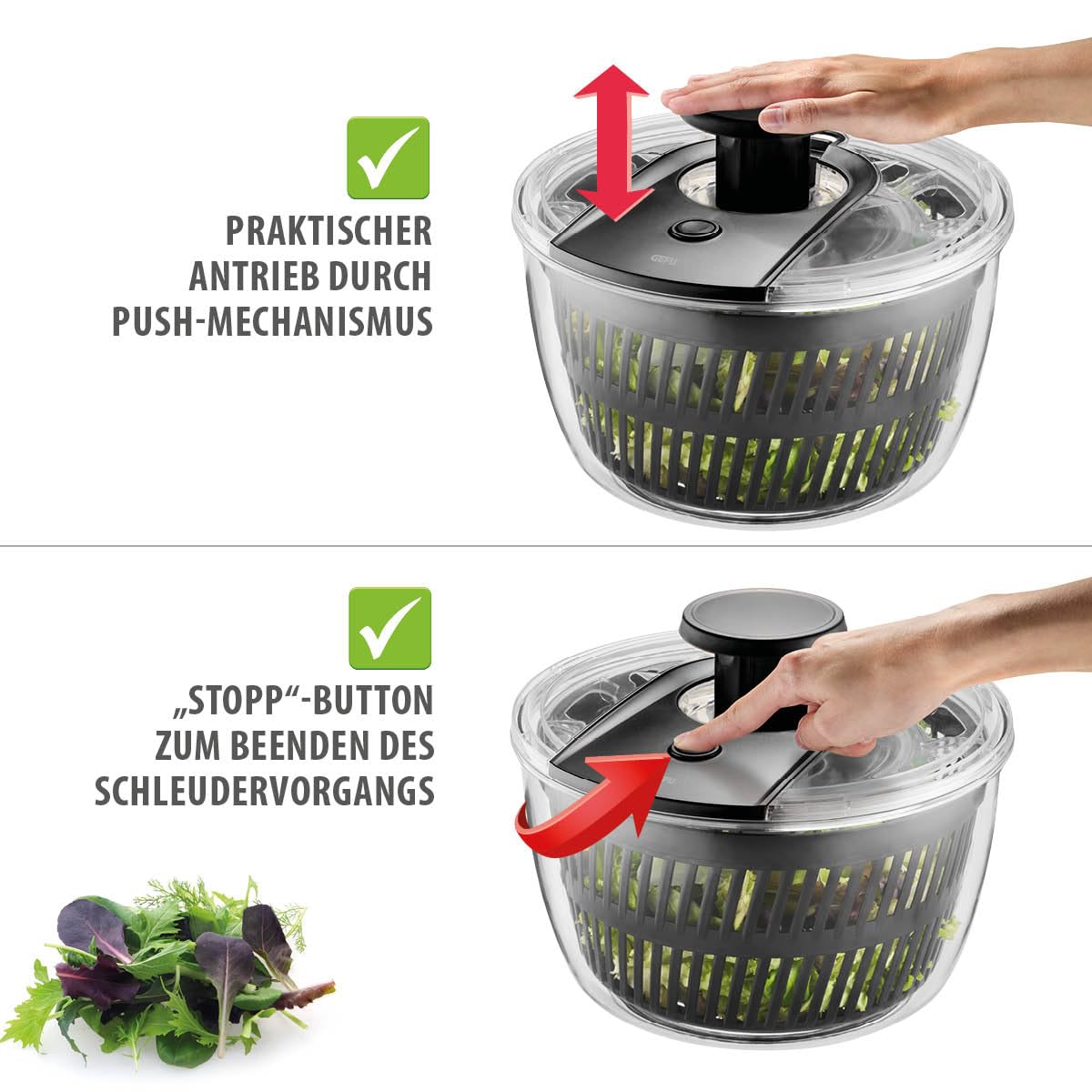 gefu-salatschleuder-mit-push-mechanismus-5-l-kapazit-t-integrierter-ausgie-er-st image 4