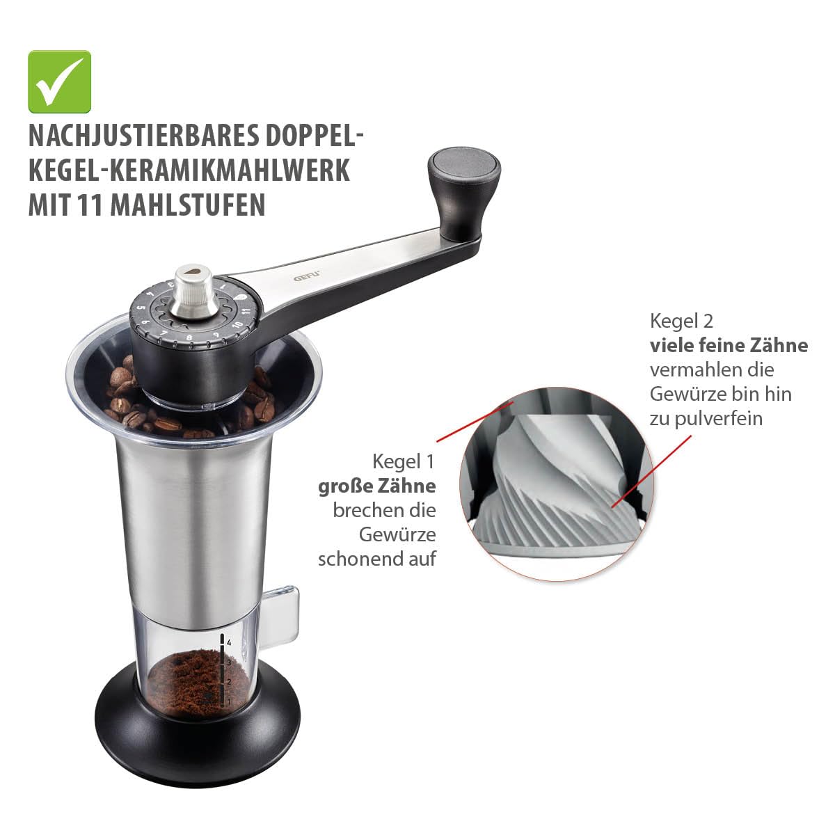 gefu-lorenzo-kaffeem-hle-manuelle-m-hle-mit-keramikmahlwerk-11-mahlstufen-edelst image 4