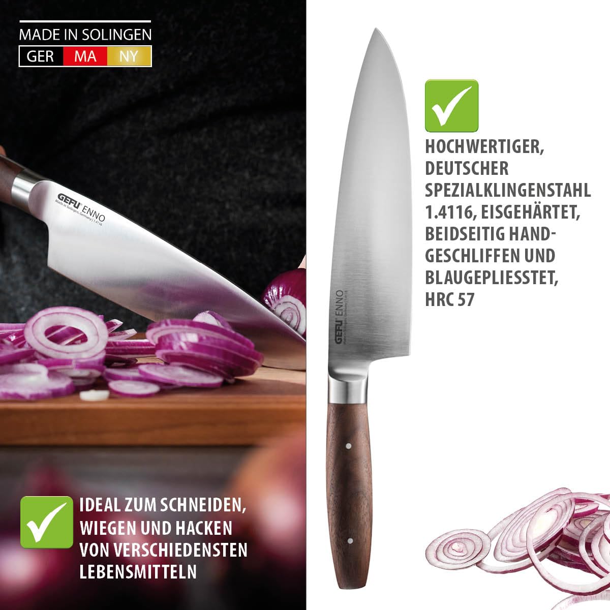 gefu-kochmesser-enno-20-cm-solinger-klinge-handgeschliffen-walnussholzgriff-made image 3