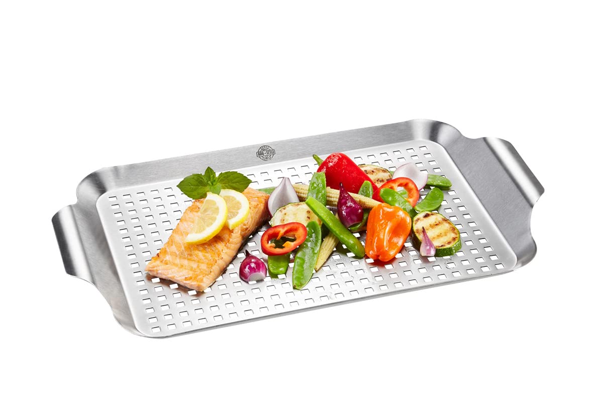 gefu-grillpfanne-bbq-klein-edelstahlpfanne-mit-l-ftungsschlitzen-f-r-gem-se-fisc image 3