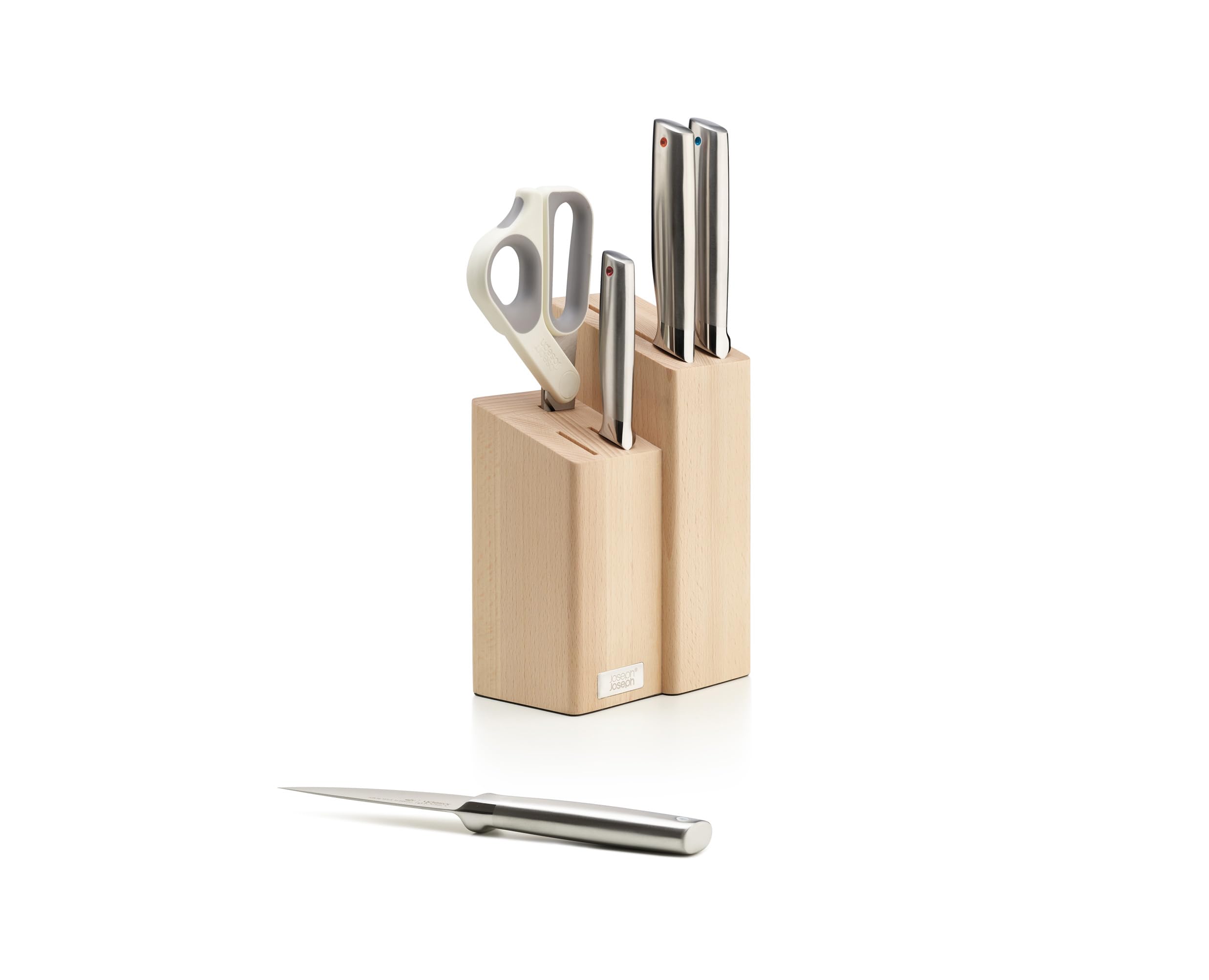 joseph-joseph-fusion-5-tlg-messerset-mit-k-chenmesser-hackmesser-und-schere-buch image 1