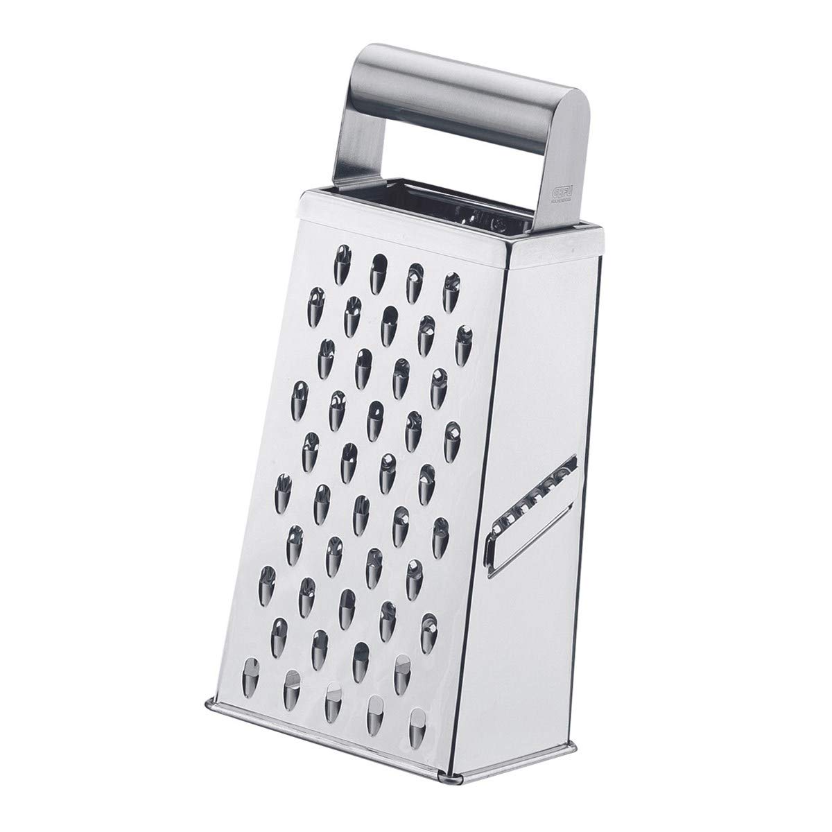 gefu-vierkantreibe-cubo-edelstahl-k-chenreibe-mit-fein-grob-kartoffel-und-scheib image 1