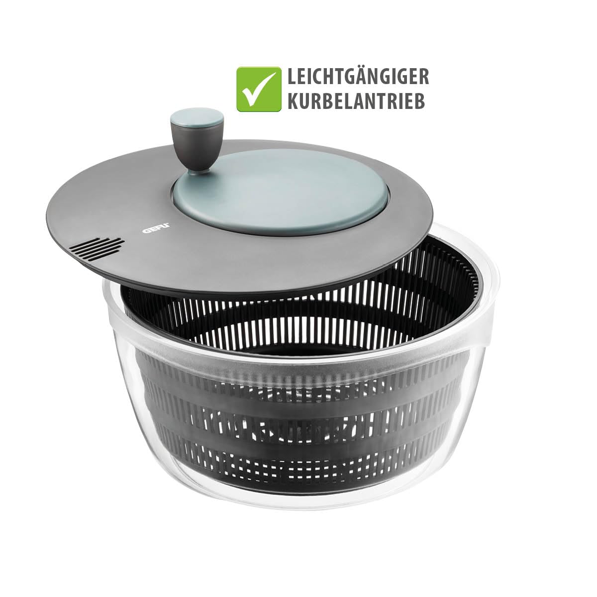 gefu-salatschleuder-mit-frischhaltedeckel-4l-kunststoff-kurbelantrieb-schwarz-gr image 4