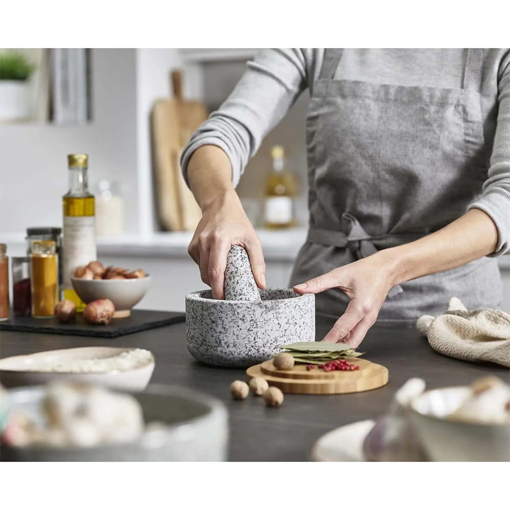 joseph-joseph-dash-granit-m-rser-und-st-el-15-5-cm-mit-bambusdeckel-schwerer-nat image 2
