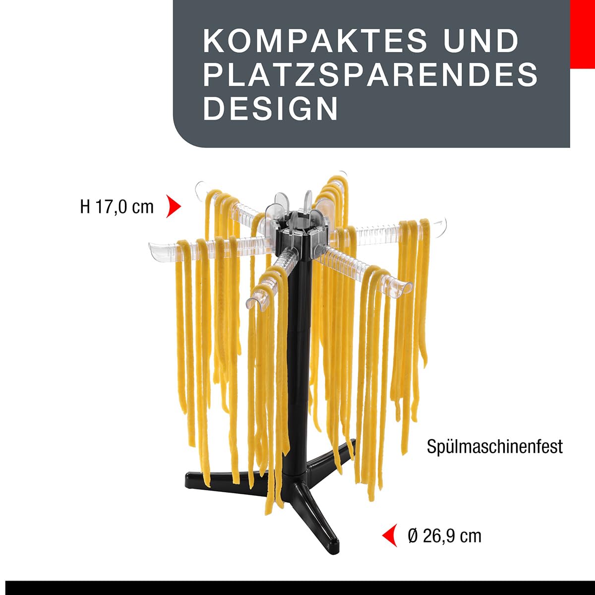 gefu-cittare-pastatrockner-schwarz-nudeltrockner-mit-6-abnehmbaren-sprossen-zur- image 7