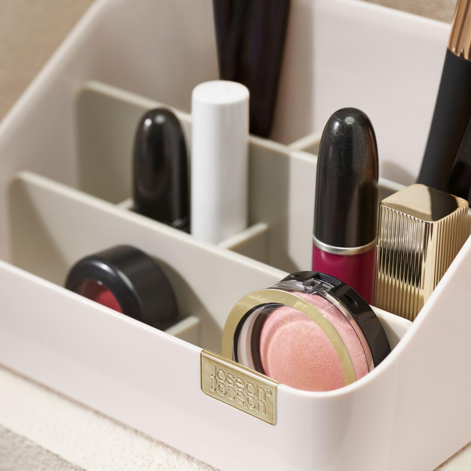 joseph-joseph-tiered-beauty-make-up-kosmetik-organizer-mit-trennw-nden-hellrosa image 8