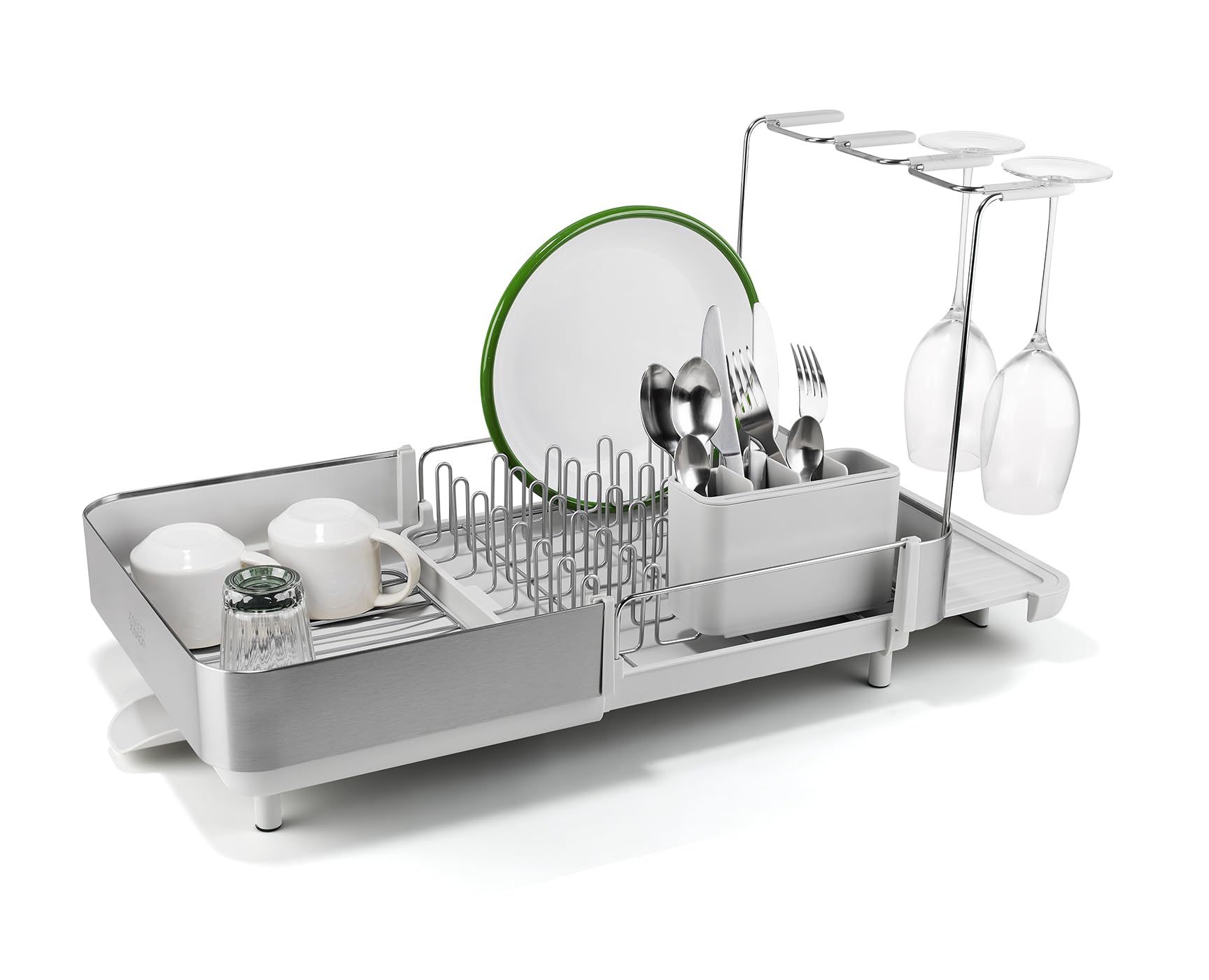 joseph-joseph-extend-steel-plus-ausziehbarer-abtropfst-nder-edelstahl-mit-weingl image 1