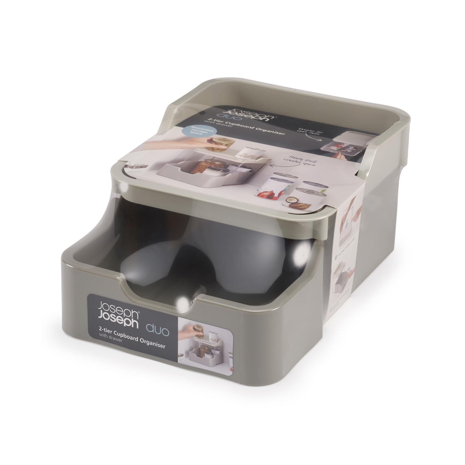 joseph-joseph-duo-2-stufiger-schrankorganisator-mit-schublade-grau image 7