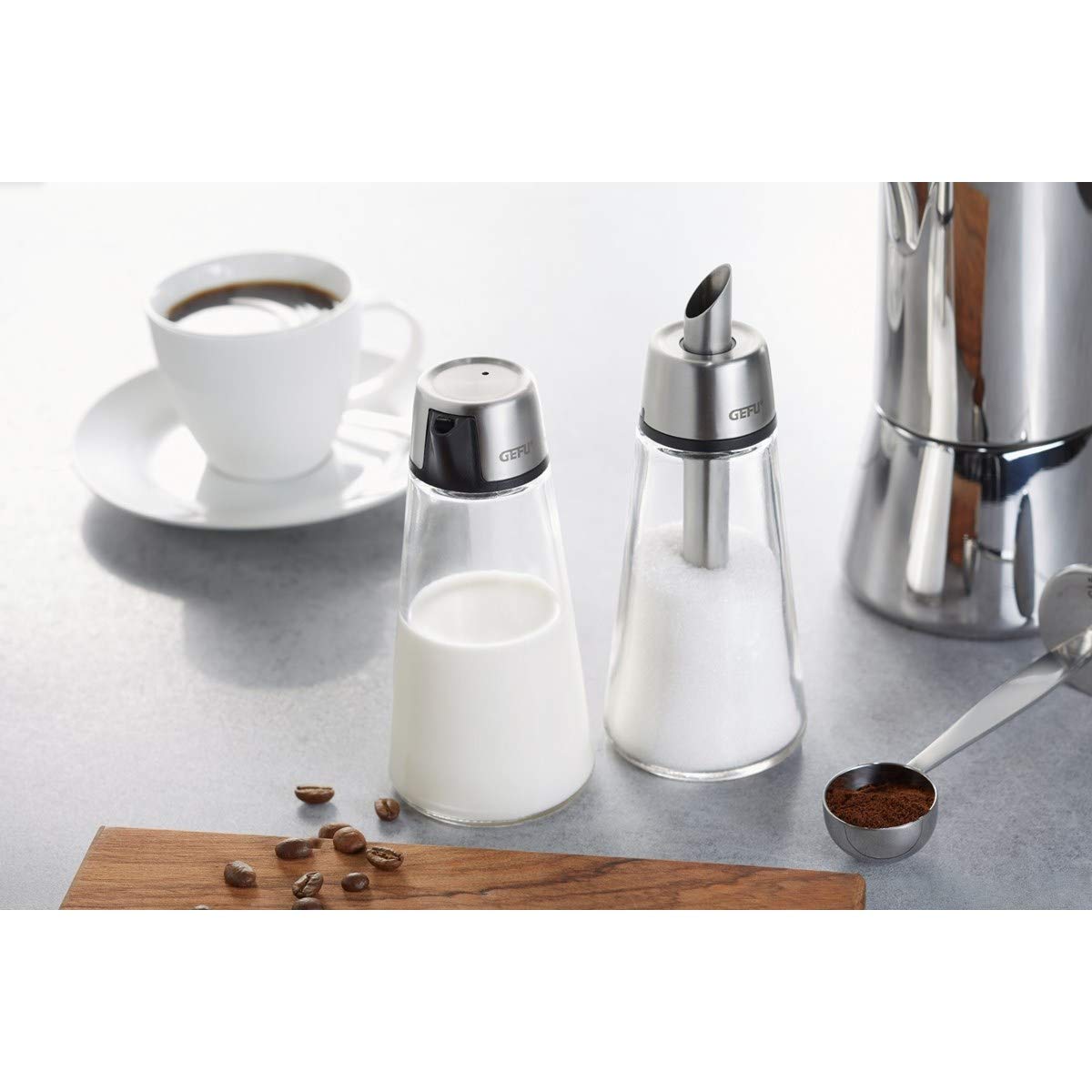gefu-brunch-zuckerspender-aus-glas-edelstahl-200g-f-llvolumen image 2