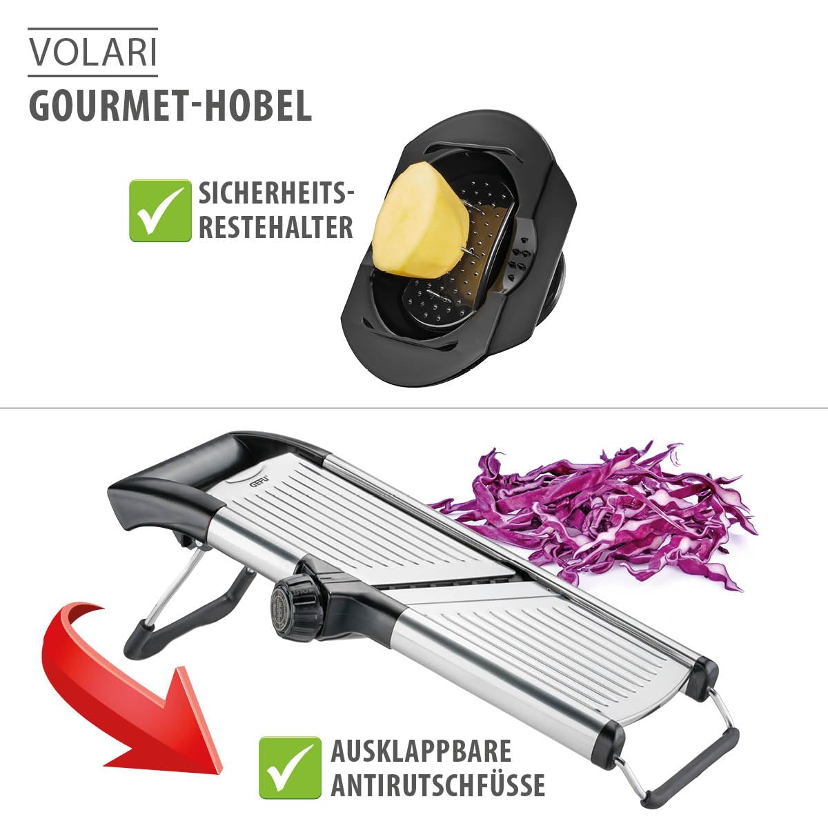 gefu-volari-gourmet-hobel-mit-verstellbarer-schnittst-rke-1-9-mm-edelstahlklinge image 5