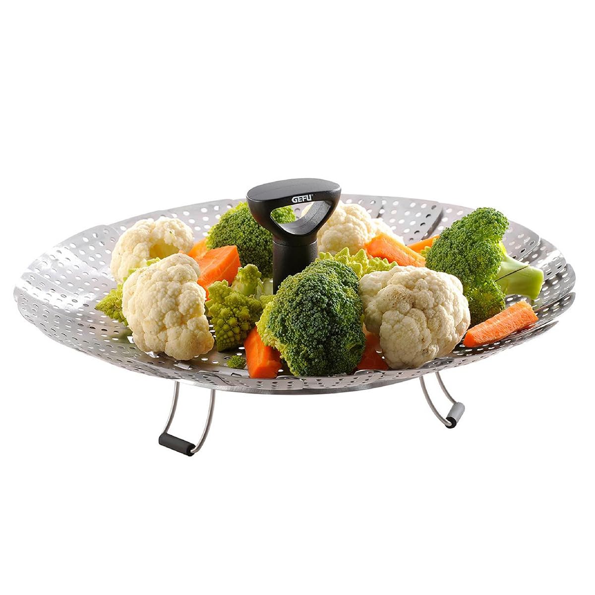 gefu-vitala-faltbarer-d-nsteinsatz-aus-edelstahl-18-27-cm-mit-teleskopgriff-sili image 1