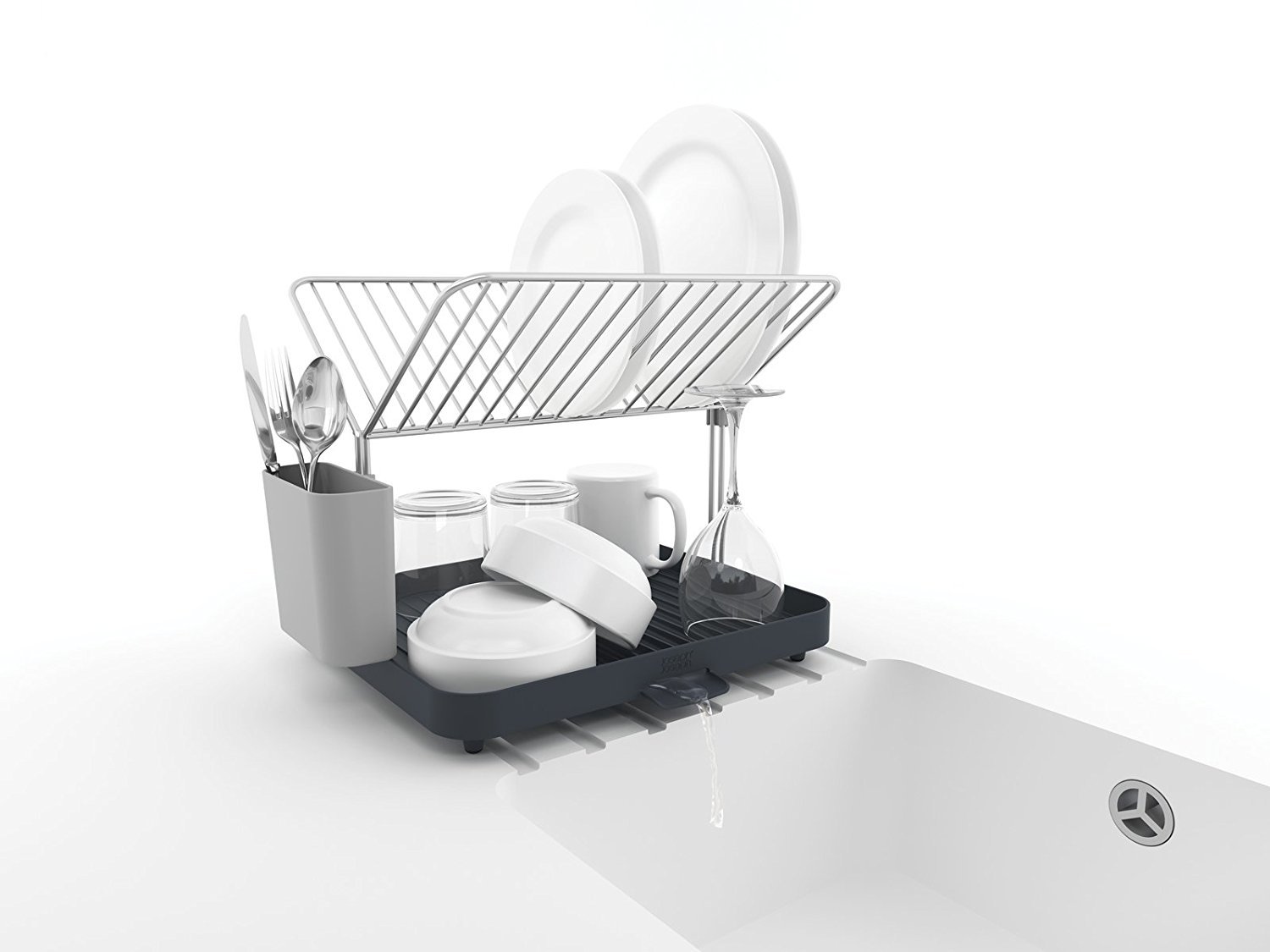 joseph-joseph-y-rack-2-stufiges-abtropfgestell-mit-utensilienhalter-und-wasserab image 6