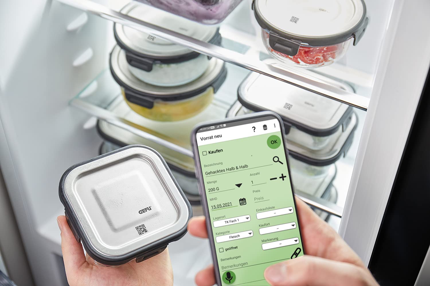 gefu-milo-frischhaltedose-300-ml-smarte-lunchbox-mit-app-gesteuerter-frischhaltu image 2