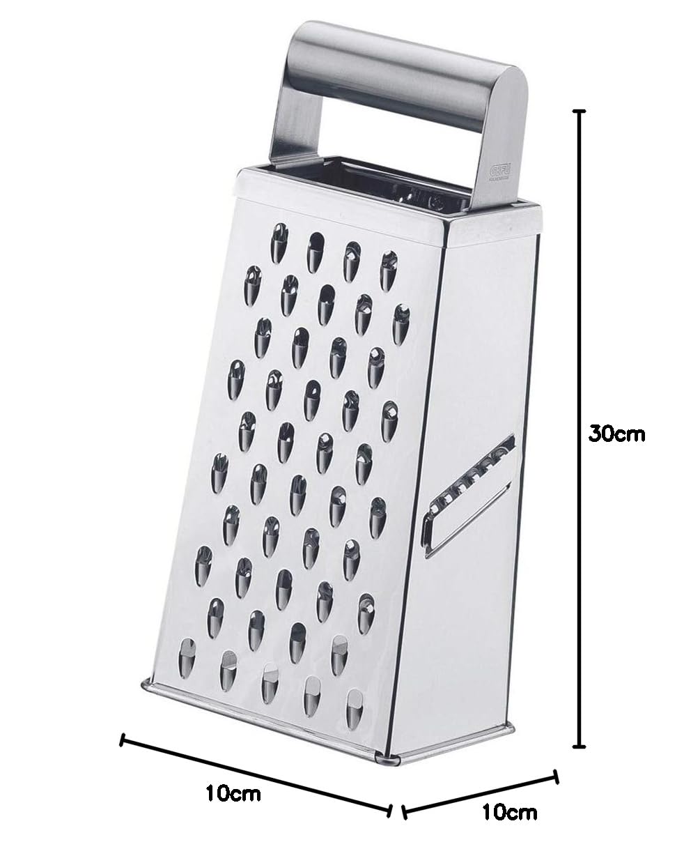 gefu-vierkantreibe-cubo-edelstahl-k-chenreibe-mit-fein-grob-kartoffel-und-scheib image 2