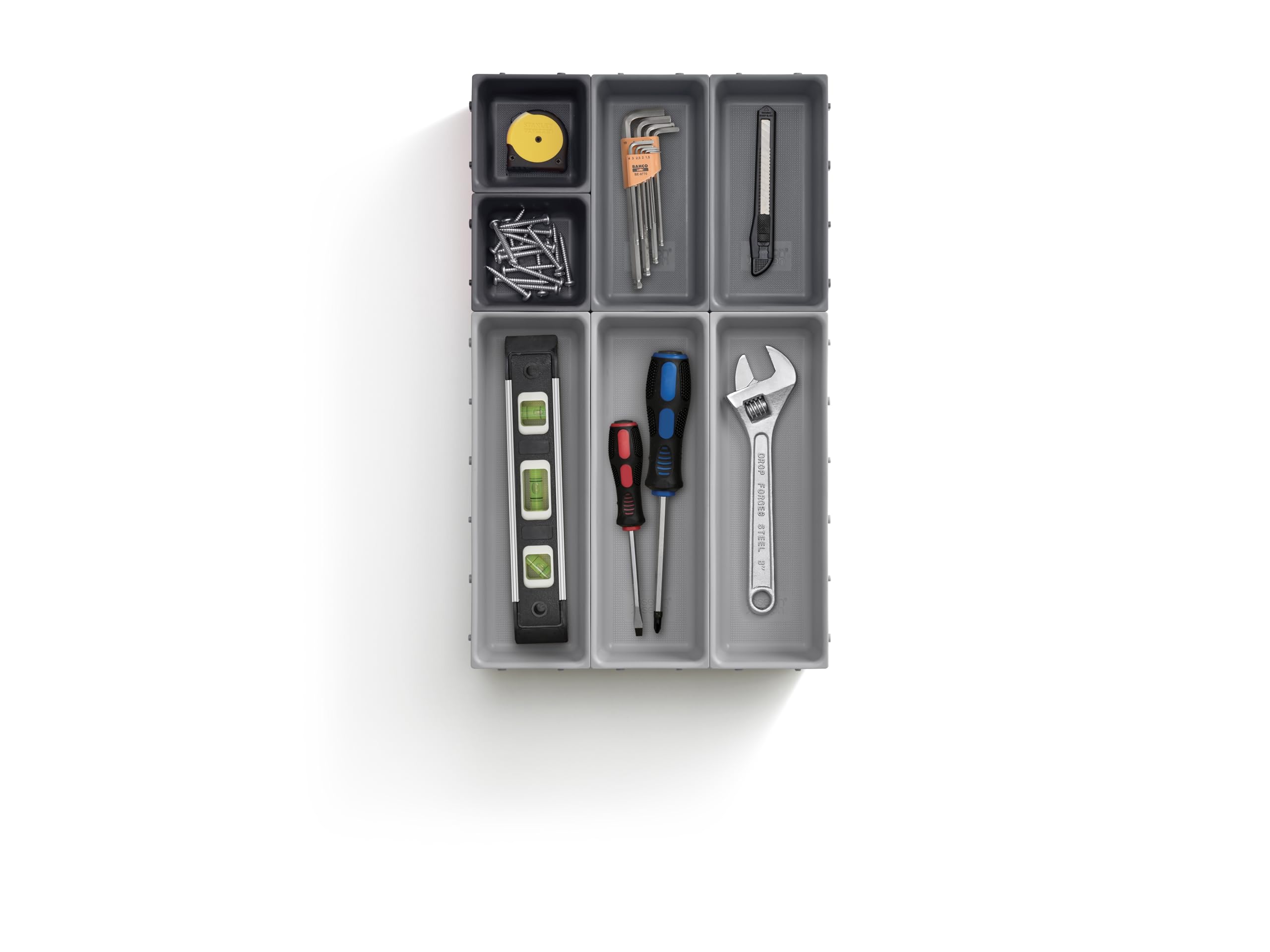 joseph-joseph-blox-7-teiliges-schubladen-organizer-set-modular-grau image 2