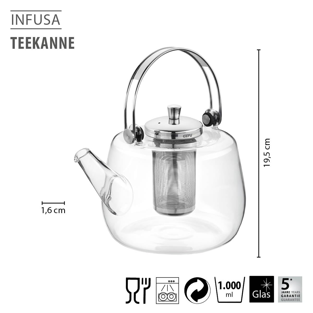gefu-teekanne-infusa-1000-ml-glasteekanne-mit-edelstahlfilter-hitzebest-ndig-sp- image 2