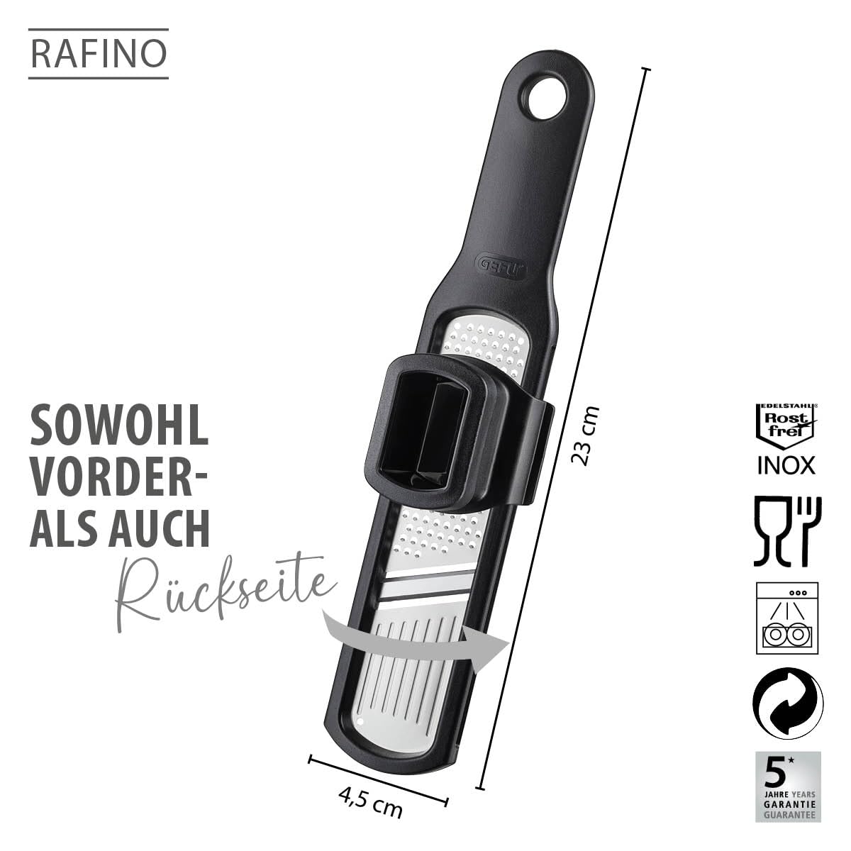 gefu-knoblauchreibe-rafino-feinreibe-f-r-knoblauch-ingwer-zesten image 2