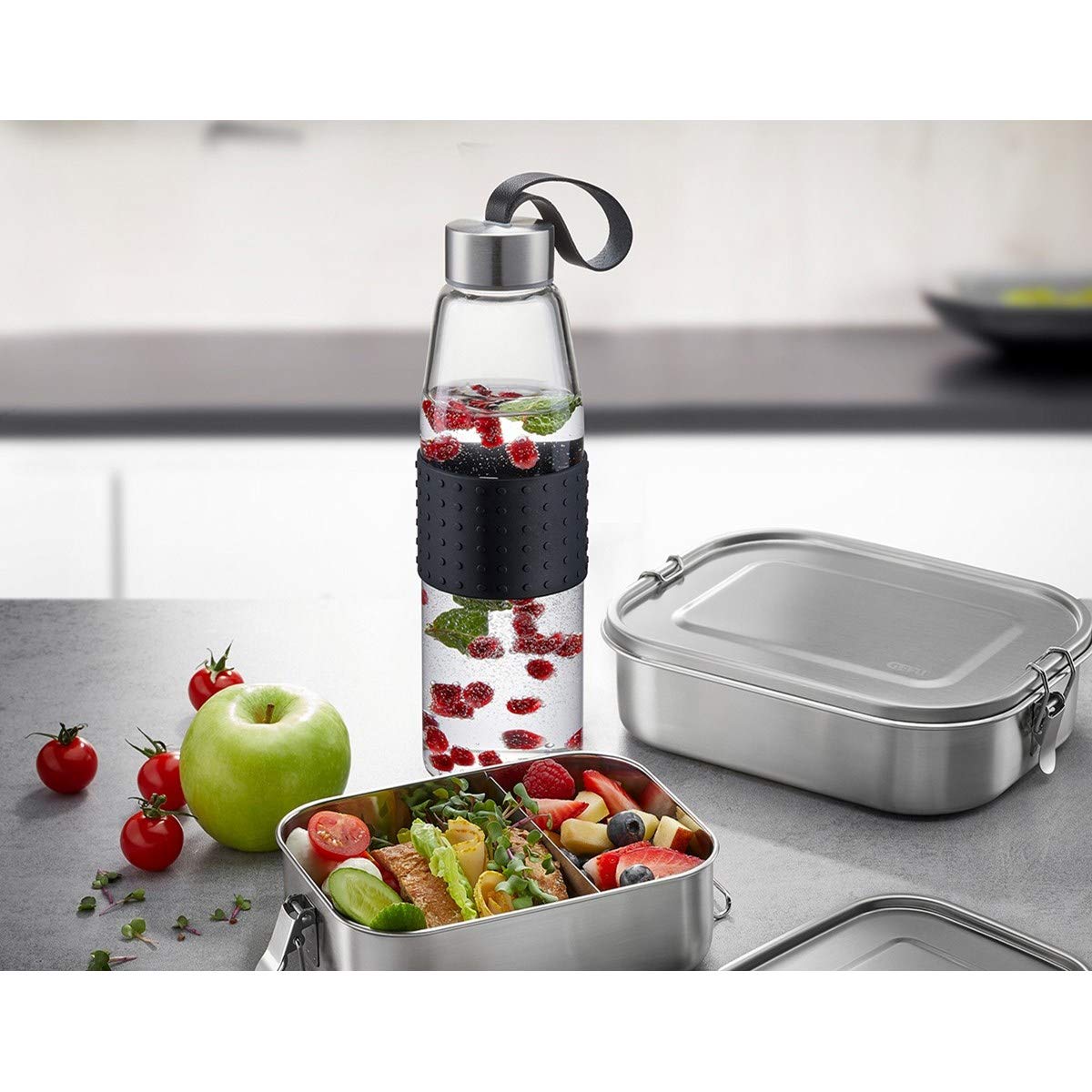 gefu-trinkflasche-olimpio-500-ml-borosilikatglasflasche-f-r-hei-und-kaltgetr-nke image 2