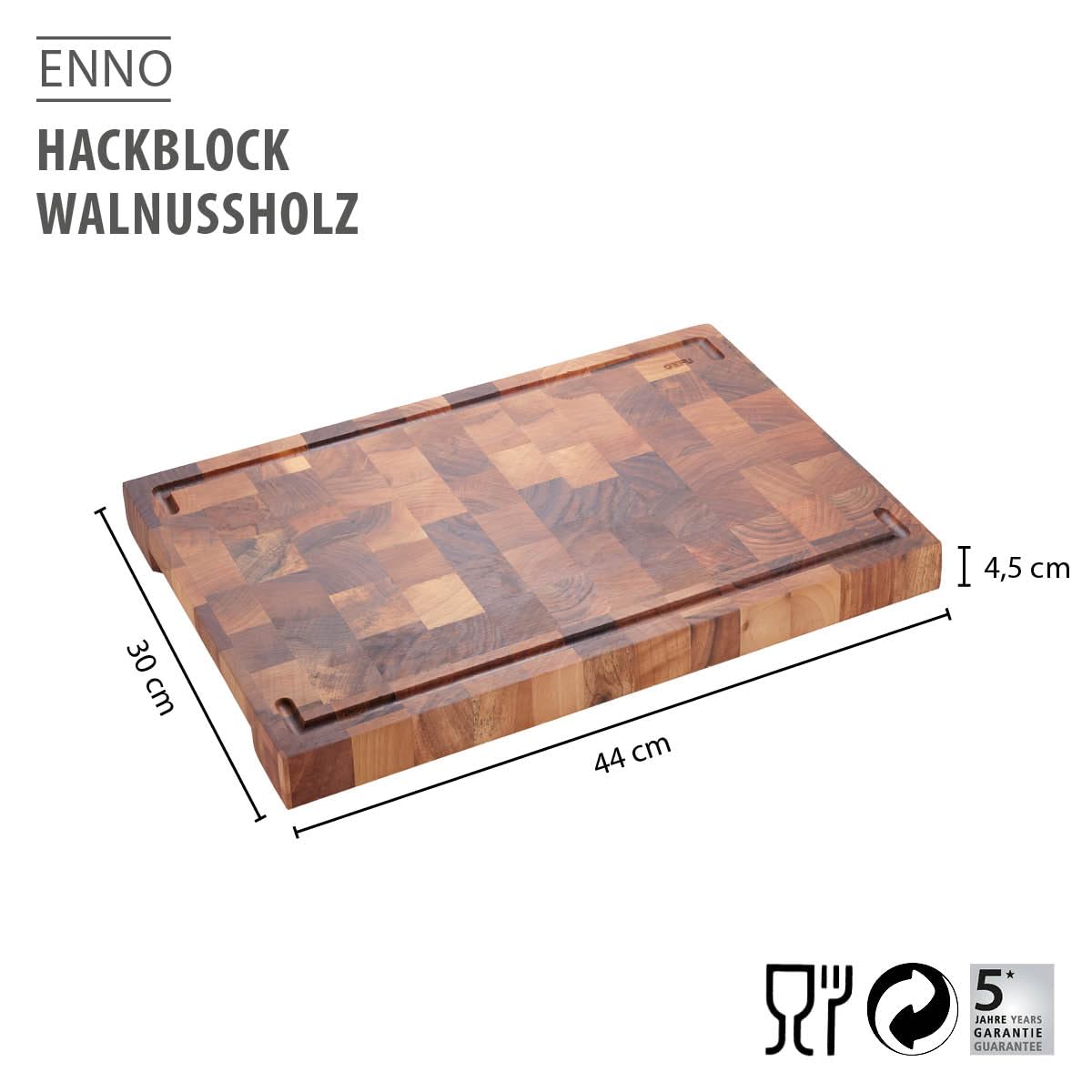 gefu-hackblock-enno-massives-schneidebrett-aus-walnussholz-stirnholz-saftrille-r image 2