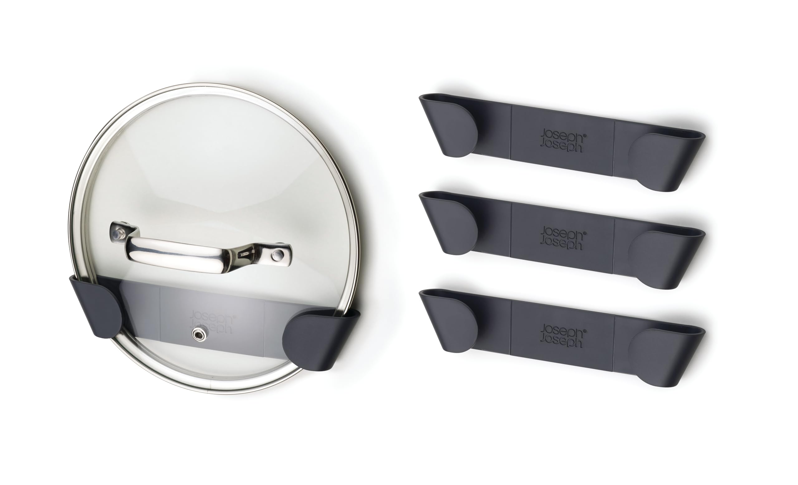 joseph-joseph-cupboardstore-topfdeckelhalter-set-mit-4-selbstklebenden-wandhalte image 1
