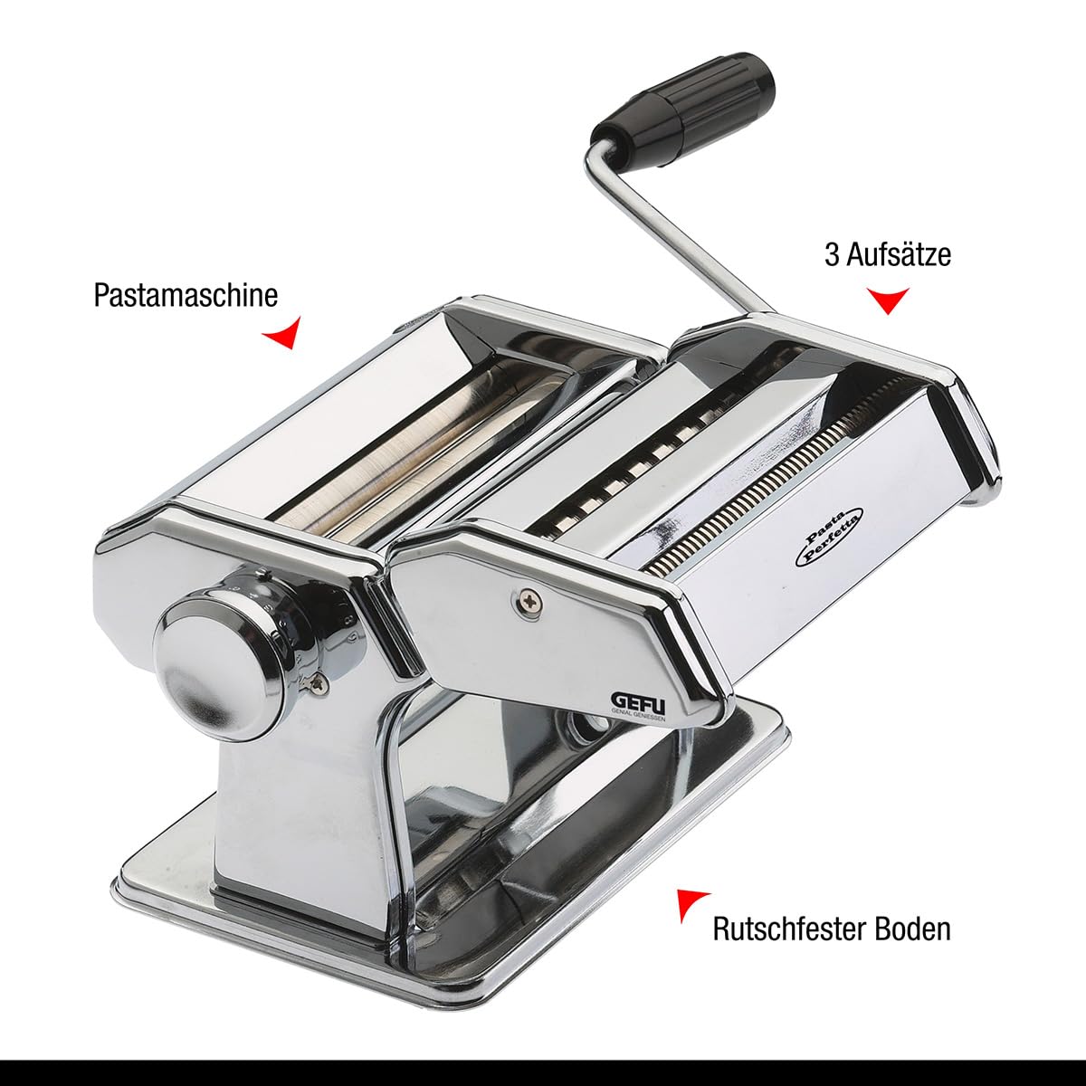 gefu-pasta-perfetta-de-luxe-nudelmaschine-retro-design-6-pastasorten-edelstahl image 2