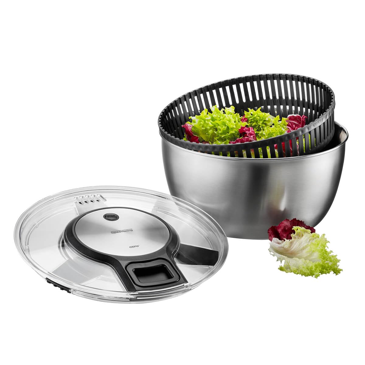 gefu-salatschleuder-aus-edelstahl-mit-seilzugantrieb-5l-trockner-serviersch-ssel image 1