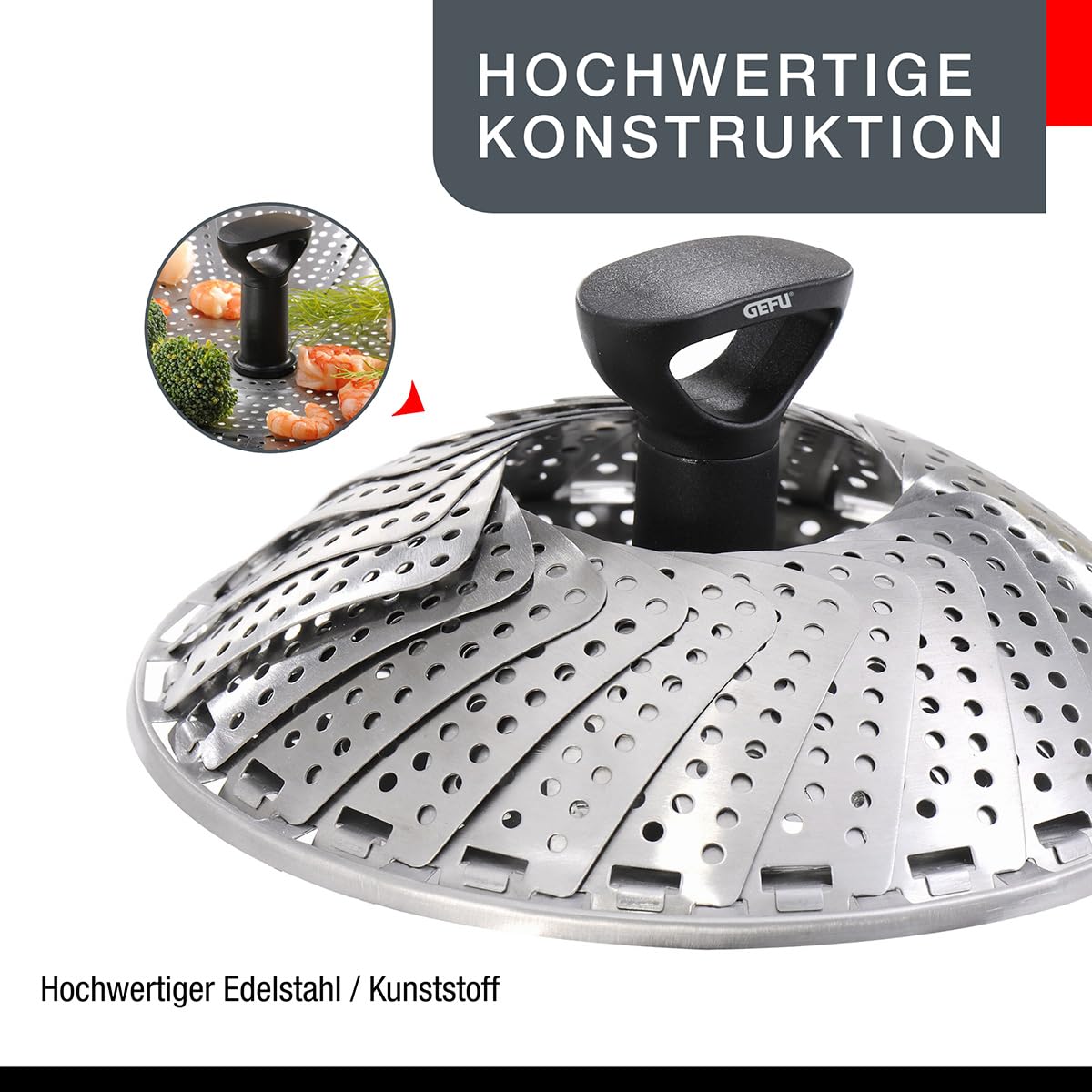 gefu-vitala-faltbarer-d-nsteinsatz-aus-edelstahl-18-27-cm-mit-teleskopgriff-sili image 5