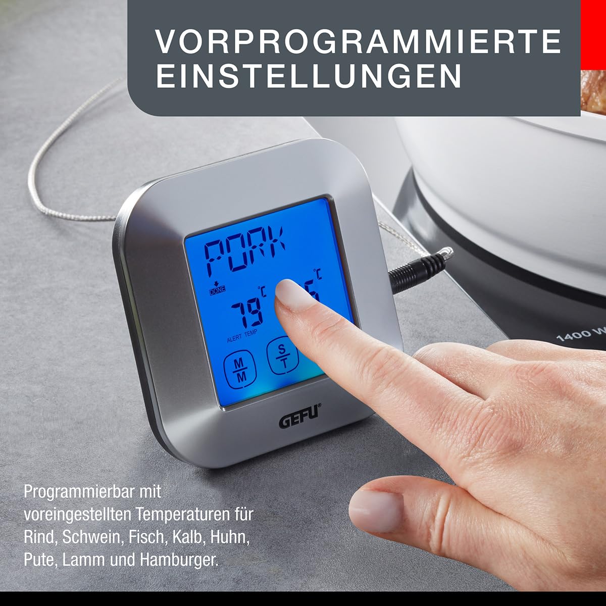 gefu-digitales-bratenthermometer-punto-mit-touchscreen-timer-alarm-f-r-grill-ofe image 3