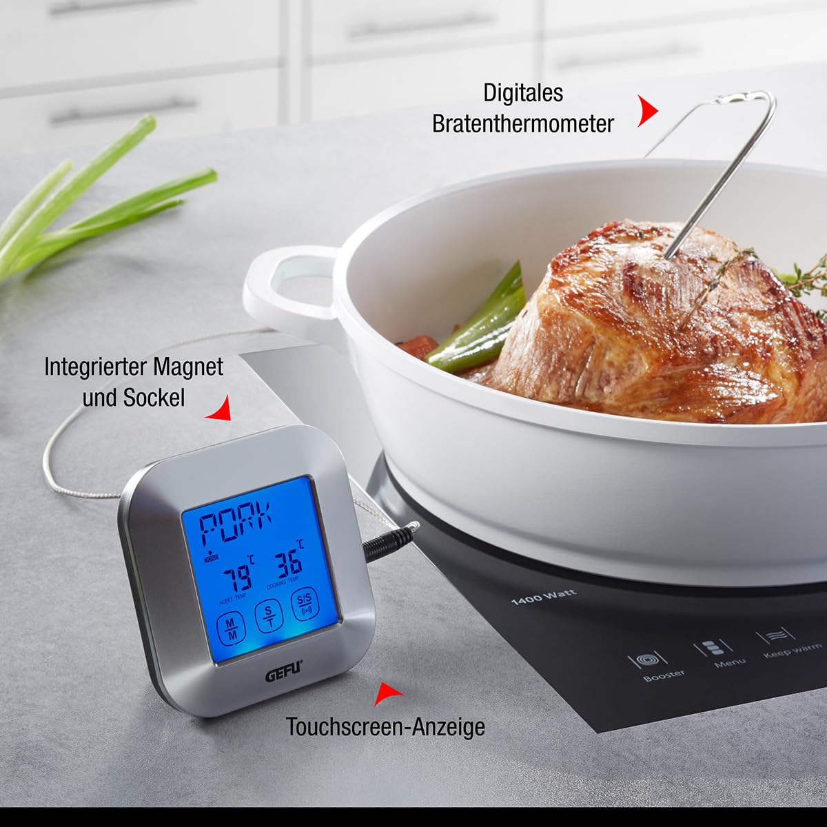 gefu-digitales-bratenthermometer-punto-mit-touchscreen-timer-alarm-f-r-grill-ofe image 2