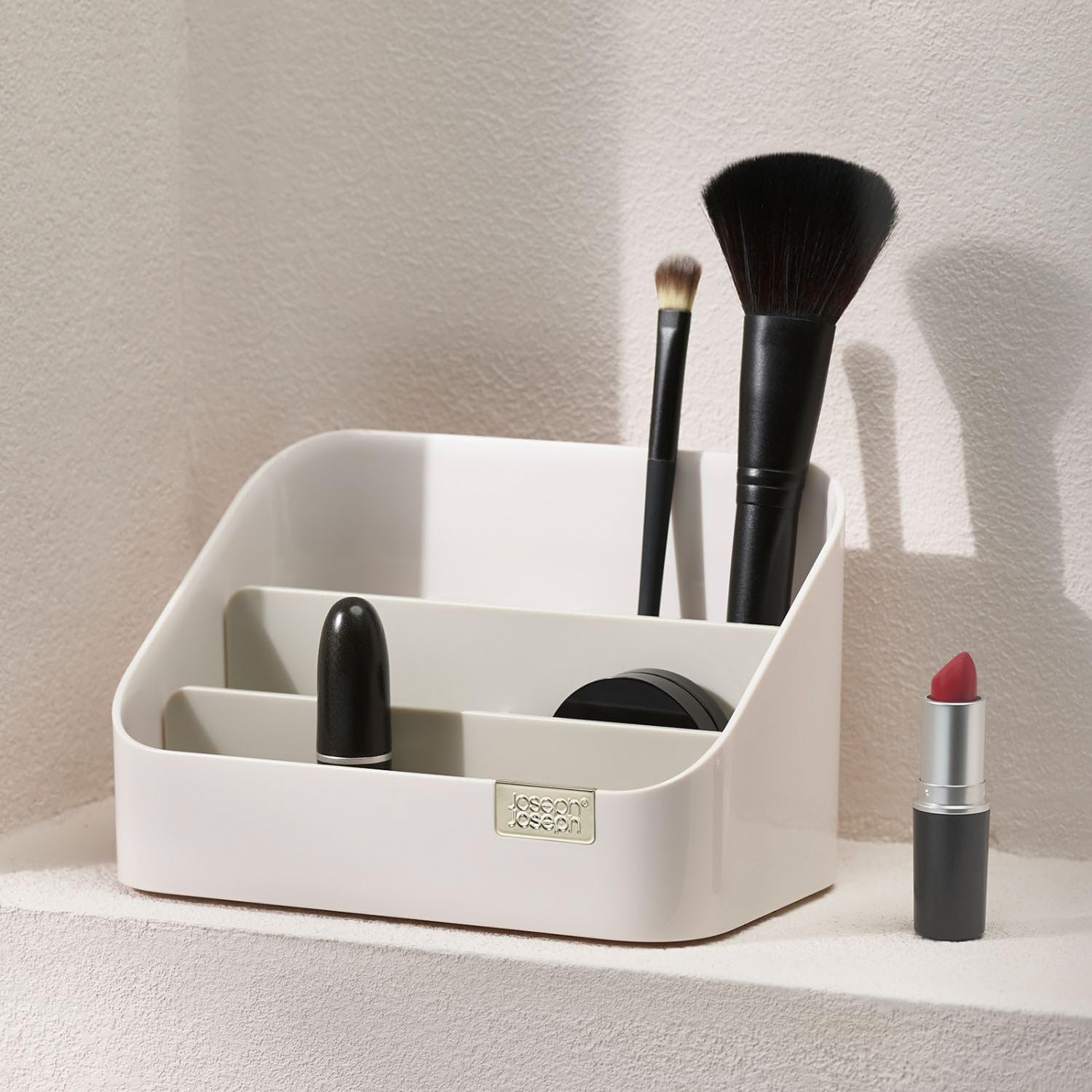 joseph-joseph-tiered-beauty-make-up-kosmetik-organizer-mit-trennw-nden-hellrosa image 3