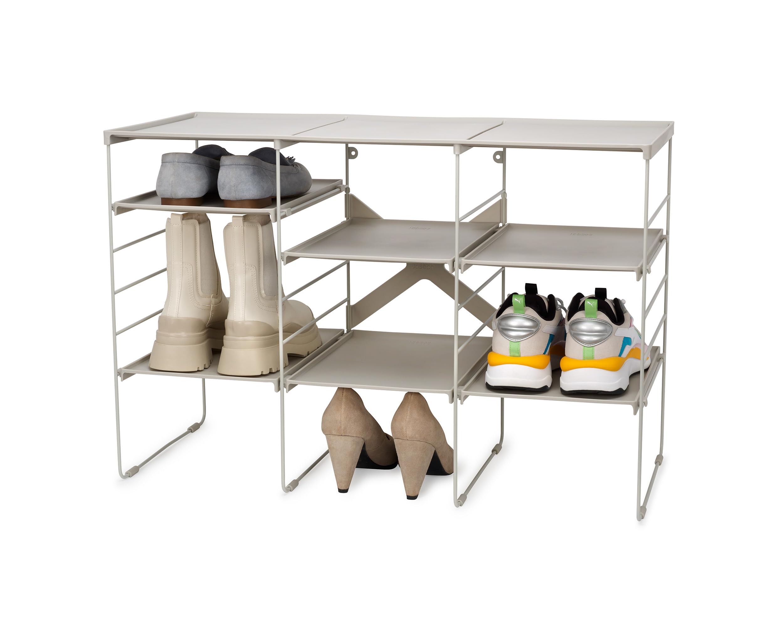 joseph-joseph-level-verstellbares-schuhregal-stahlrahmen-f-r-bis-zu-12-paar-schu image 1