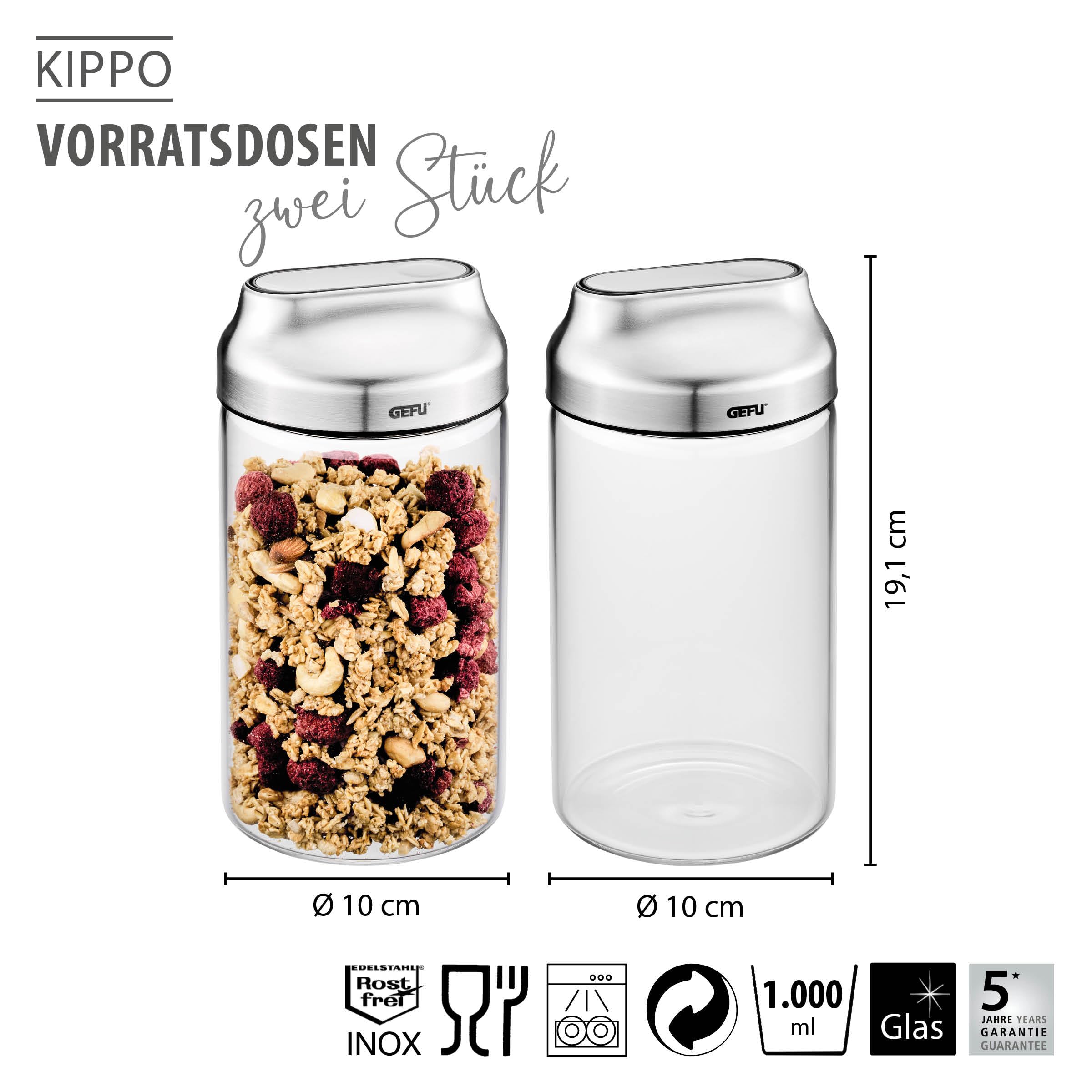gefu-kippo-vorratsdosen-2er-set-1000-ml-borosilikatglas-mit-kippdeckel-und-silik image 2