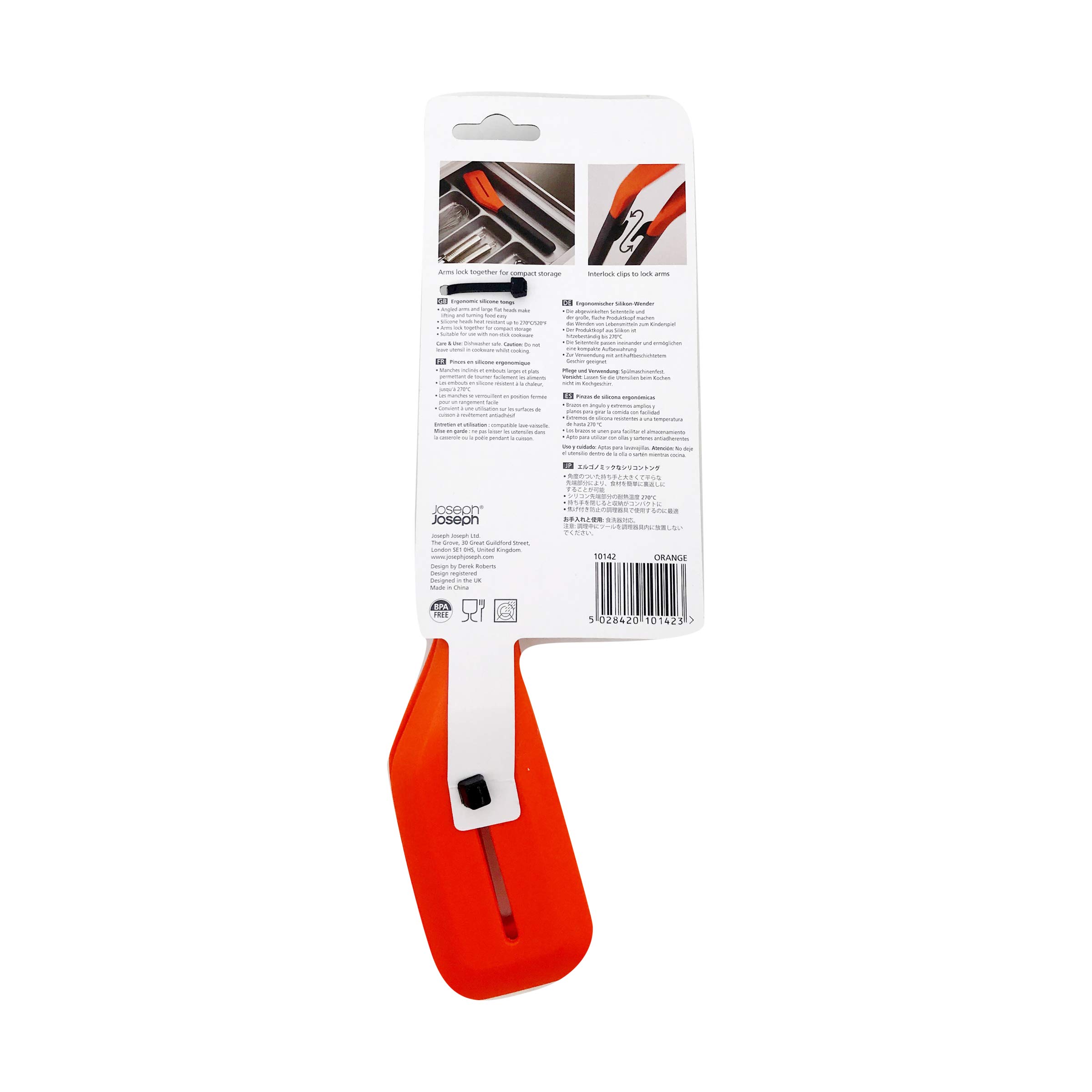 joseph-joseph-turner-tongs-pfannenwender-als-zange-dunkelgrau-orange image 2