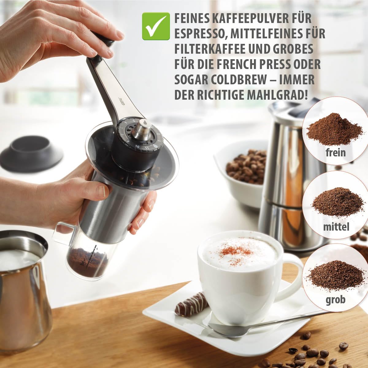gefu-lorenzo-kaffeem-hle-manuelle-m-hle-mit-keramikmahlwerk-11-mahlstufen-edelst image 3