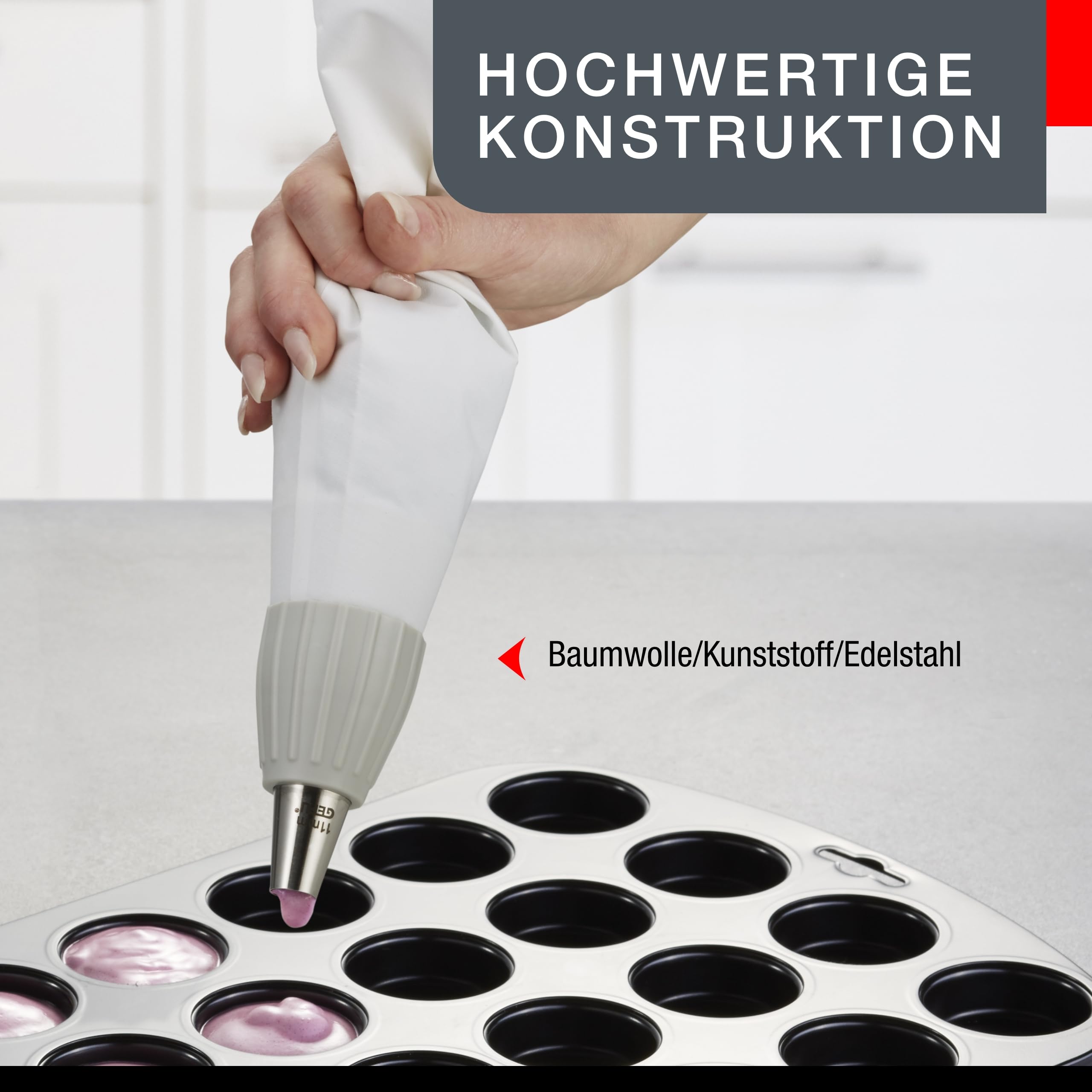 gefu-spritzbeutel-set-decore-5-tlg-mit-baumwollbeutel-adapter-und-3-edelstahlt-l image 5