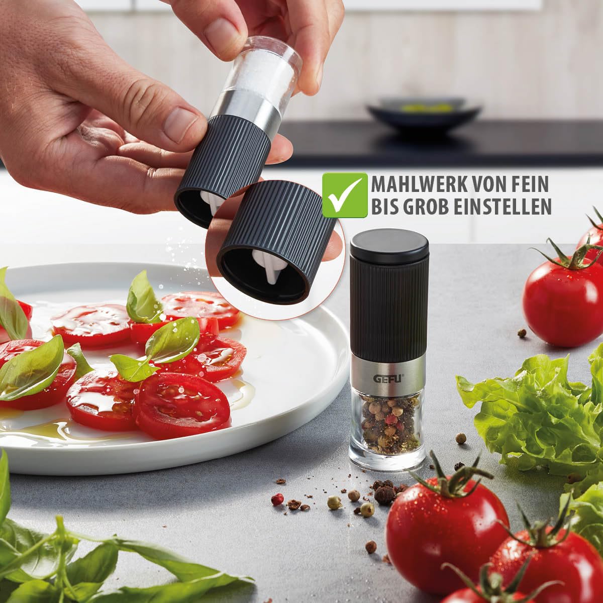 gefu-salz-pfefferm-hlen-set-tusome-2er-set-mit-aromadeckeln-und-menage image 6