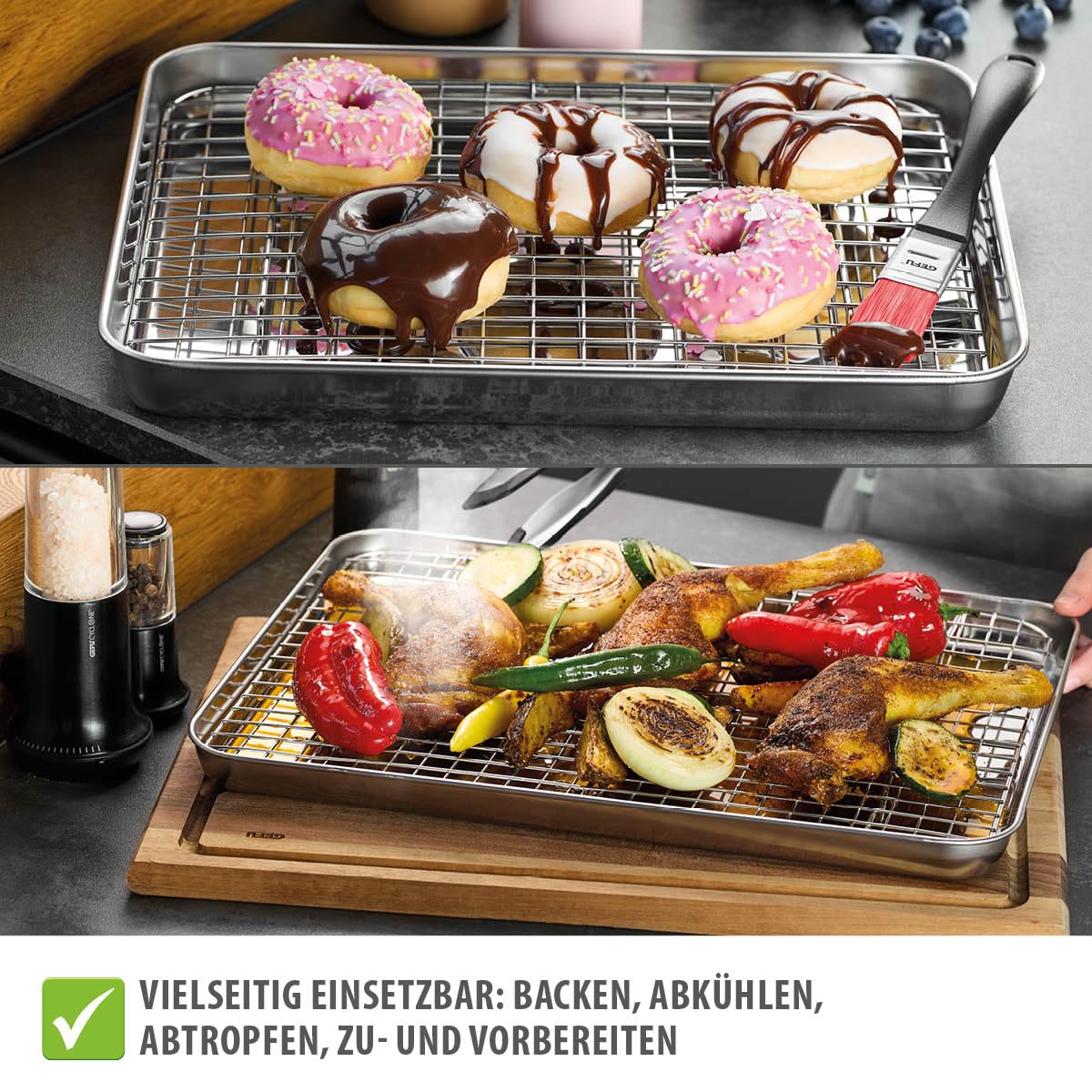 gefu-variado-backblech-40-5-cm-mit-edelstahl-abk-hlgitter-backen-k-hlen-abtropfe image 3