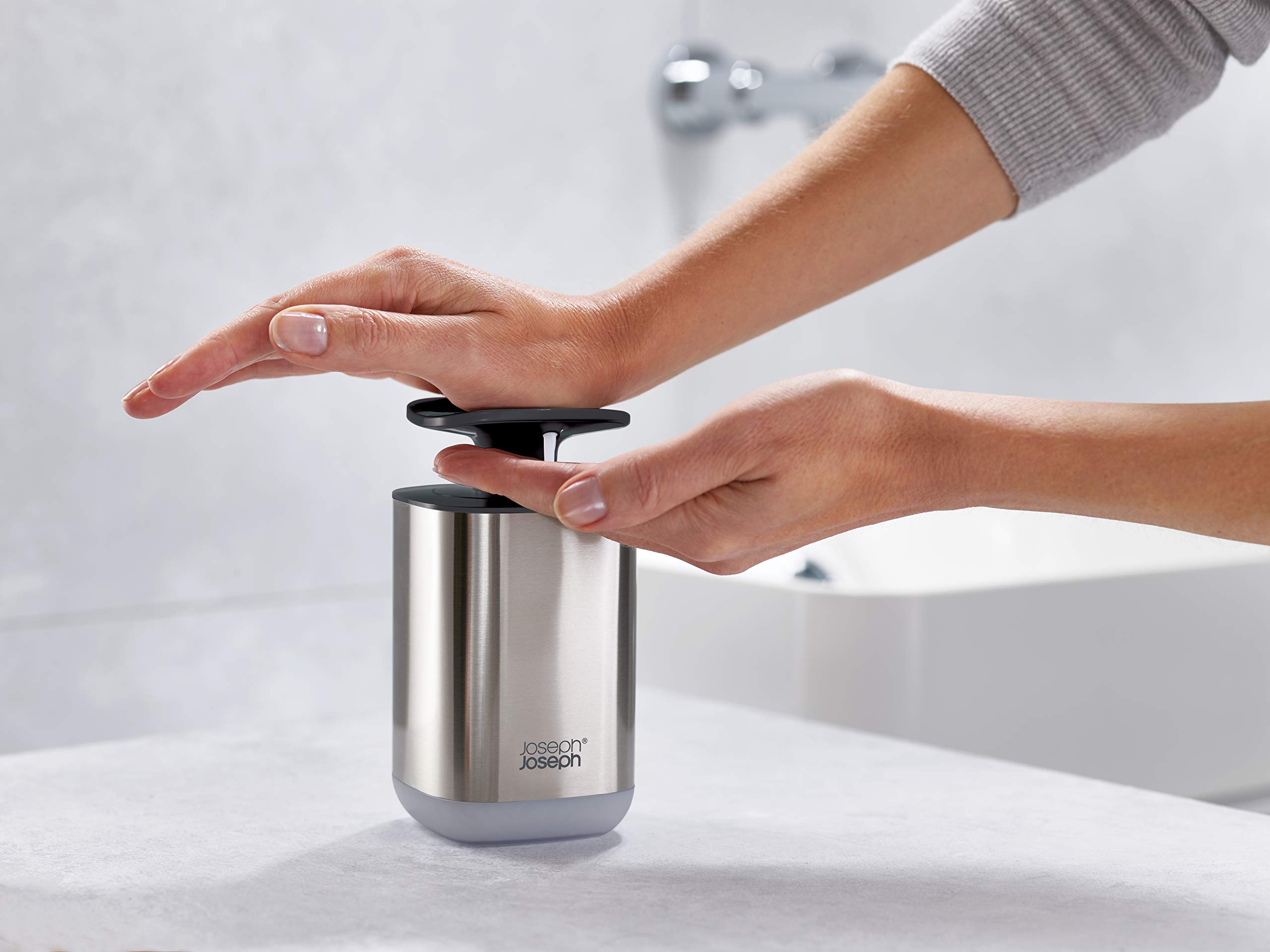 joseph-joseph-presto-seifenspender-aus-edelstahl-mit-easy-push-pumpe-hygienisch- image 2
