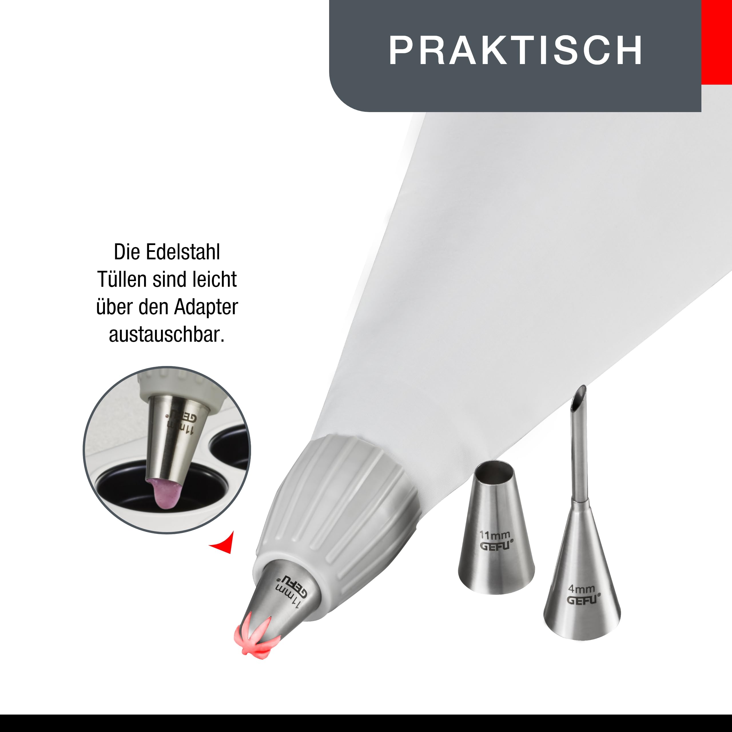 gefu-spritzbeutel-set-decore-5-tlg-mit-baumwollbeutel-adapter-und-3-edelstahlt-l image 4