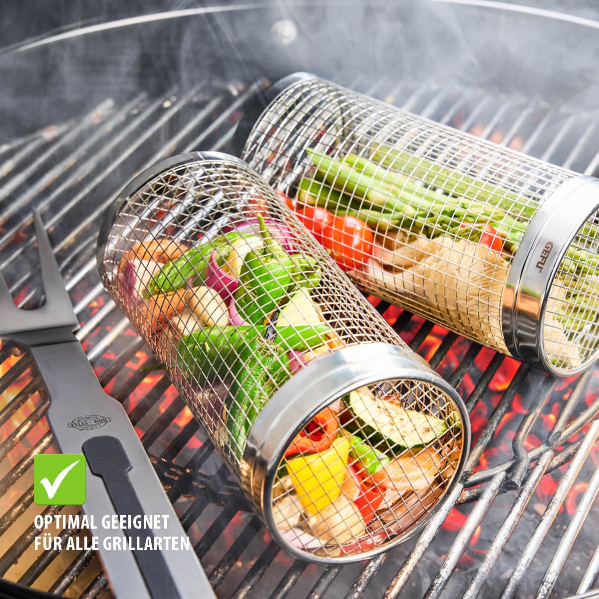 gefu-rollgrillkorb-bbq-30-cm-edelstahl-grillkorb-f-r-gem-se-garnelen-fleisch image 4