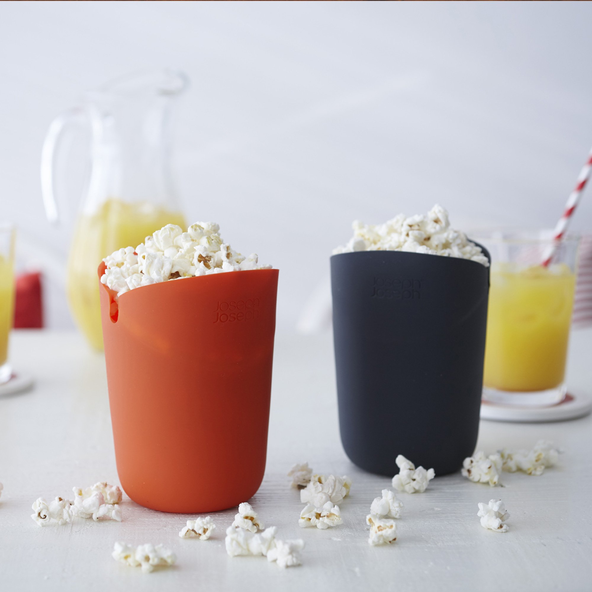 joseph-joseph-m-cuisine-2er-set-silikon-mikrowellen-popcornkegel-orange-grau-hit image 8