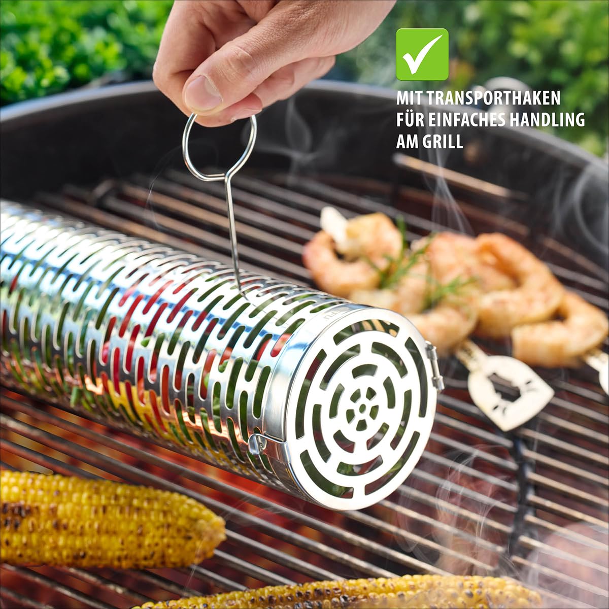 gefu-rollgrillkorb-deluxe-bbq-30-5-cm-edelstahl-grillkorb-mit-klappdeckel-f-r-ge image 7