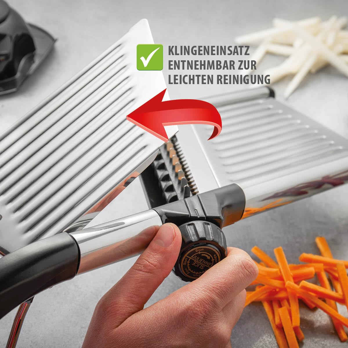 gefu-volari-gourmet-hobel-mit-verstellbarer-schnittst-rke-1-9-mm-edelstahlklinge image 4